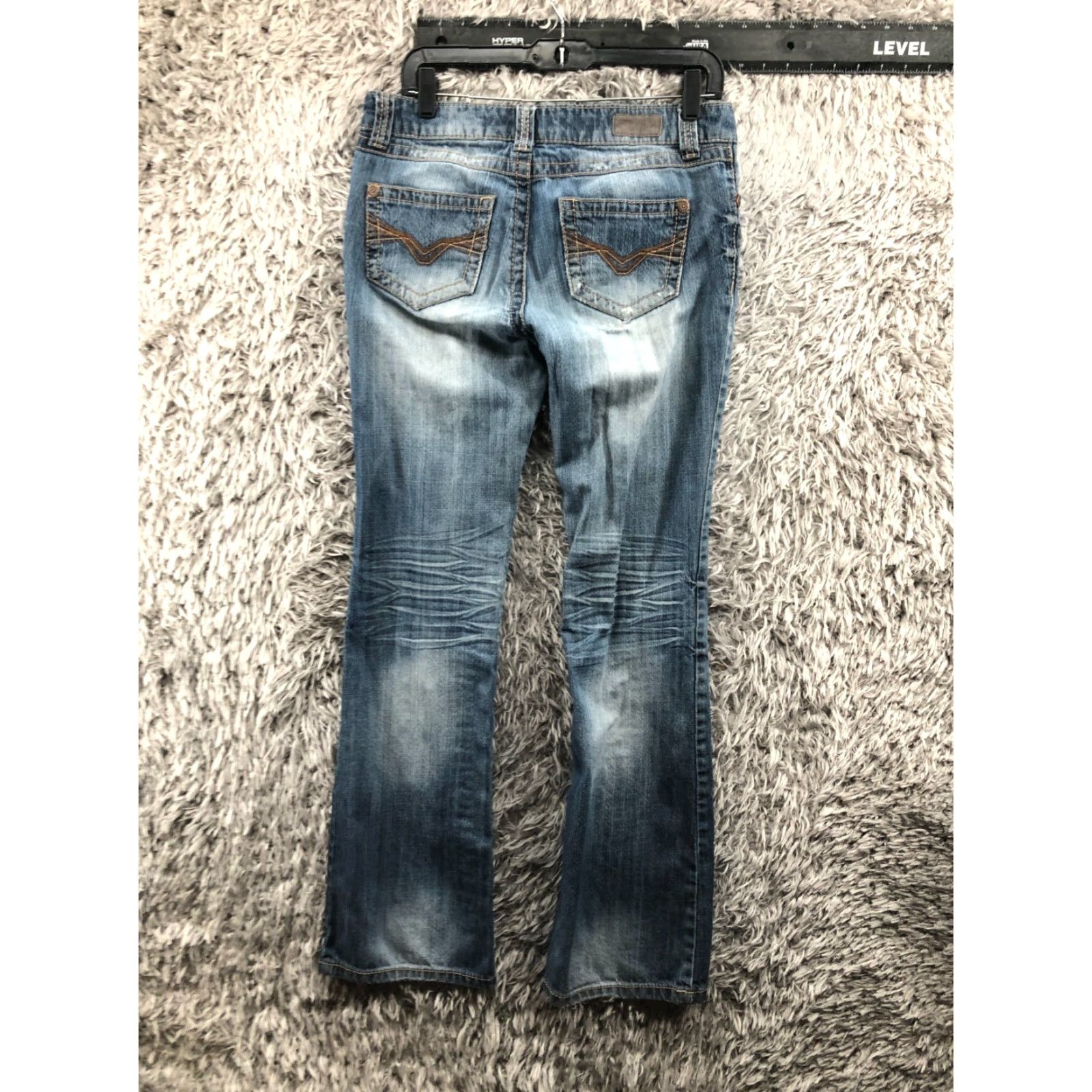 Harley Davidson Harley-Davidson Jeans Bootcut Size 8T Tall Womens Medium Blue Flaw Denim 5-Pocket Zipper Button Belt Loops Inseam 33in Regular Rise Mid Wash Blue Size 30" / US 8 / IT 44 - 5 Thumbnail