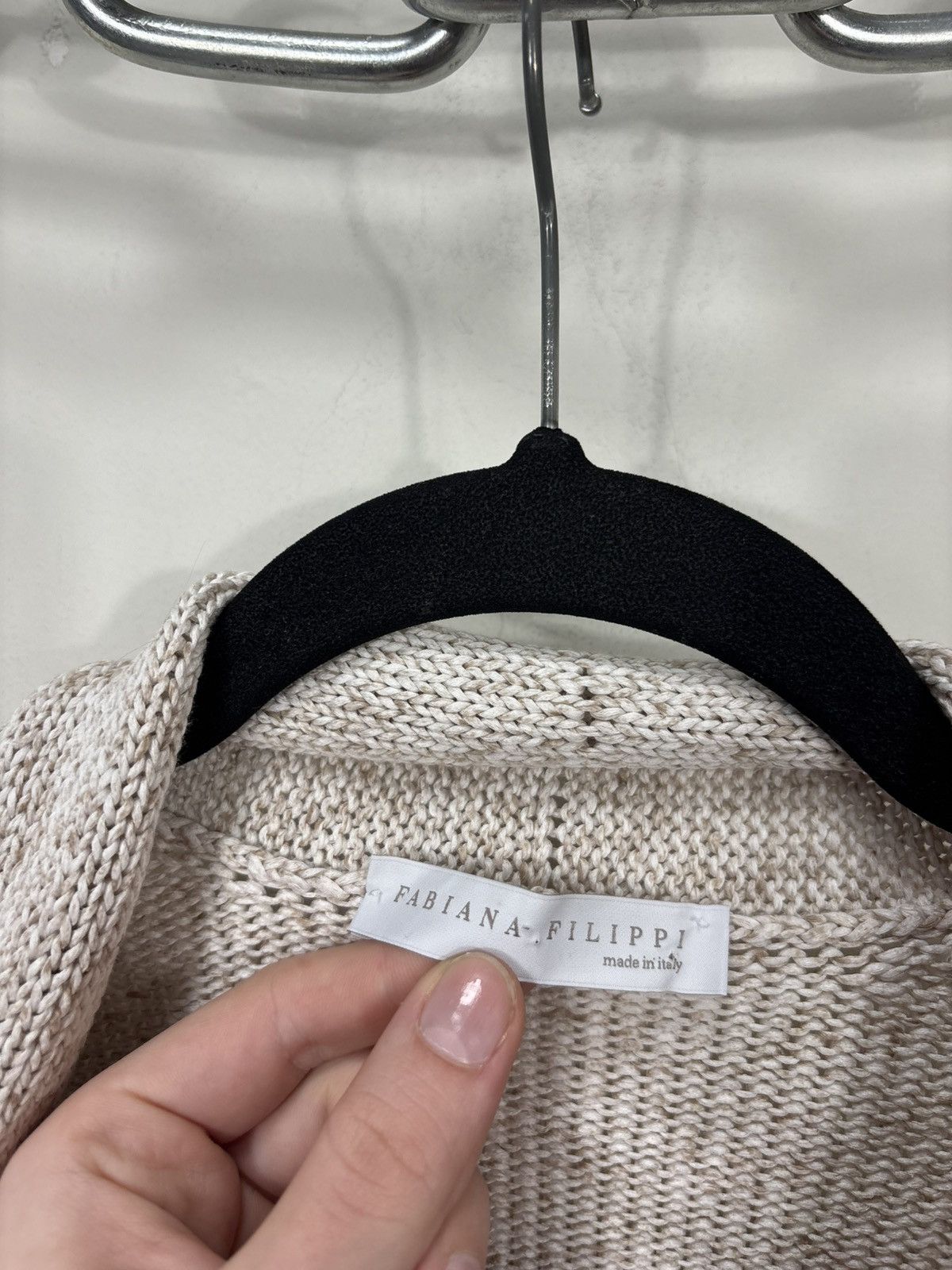 Fabiana Filippi Fabiana Filippi Women’s Beige Cotton Short Cardigan Sweater Size S / US 4 / IT 40 - 7 Thumbnail