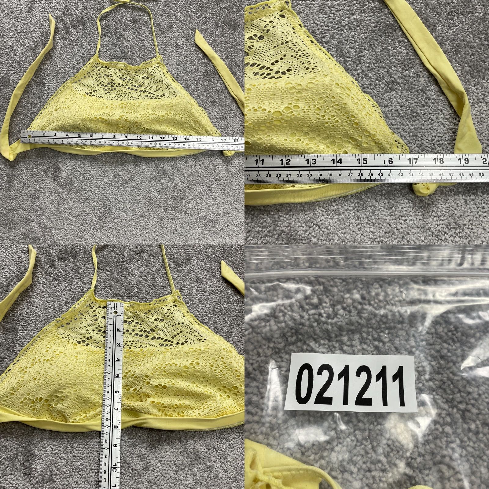 Mossimo Mossimo Swimwear Bikini Top Womens XL Yellow Lace Halter Padded Summer Beach Size XL / US 12-14 / IT 48-50 - 8 Thumbnail