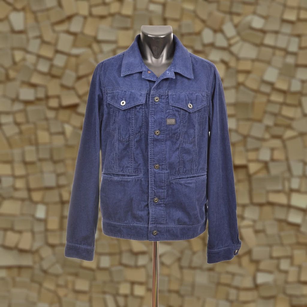 G-Star G-Star Raw D-Staq Slim Jkt Corduroy Cord Jacket DDP Size L Blue Mens Jacket Size US L / EU 52-54 / 3 - 1 Thumbnail