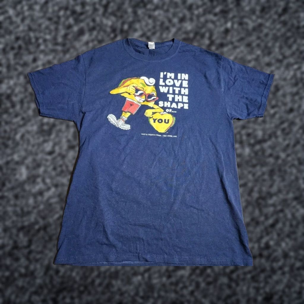 Jerzees Jerzees Shirt Adult M Blue Taco Bar Crawl Tacos Funny Crew Neck Cotton Blend Mens Size US M / EU 48-50 / 2 - 1 Thumbnail