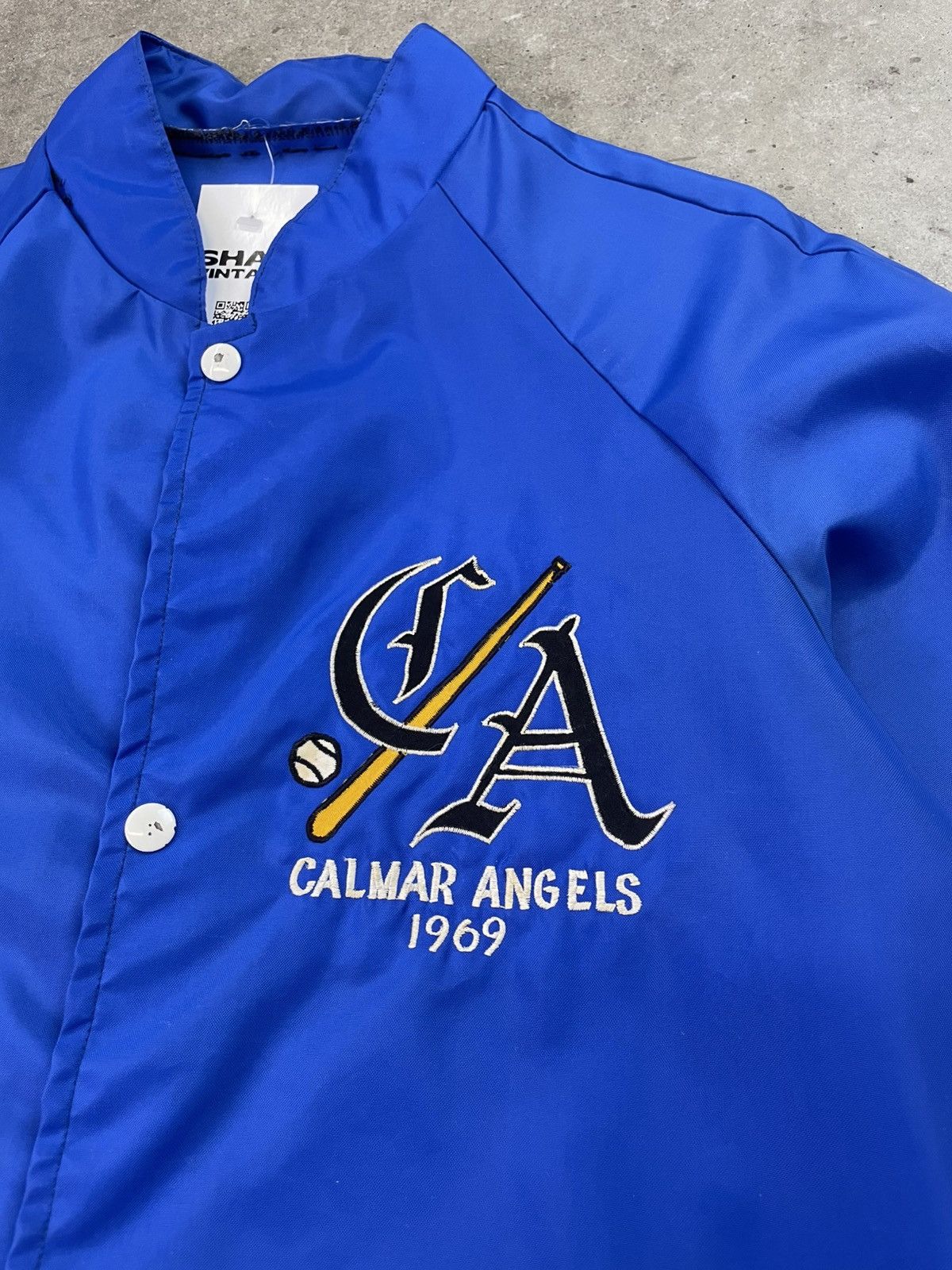 Vintage 60s Coaches Jacket Blue Calmar Angels Baseball Team Large Size US L / EU 52-54 / 3 - 3 Thumbnail