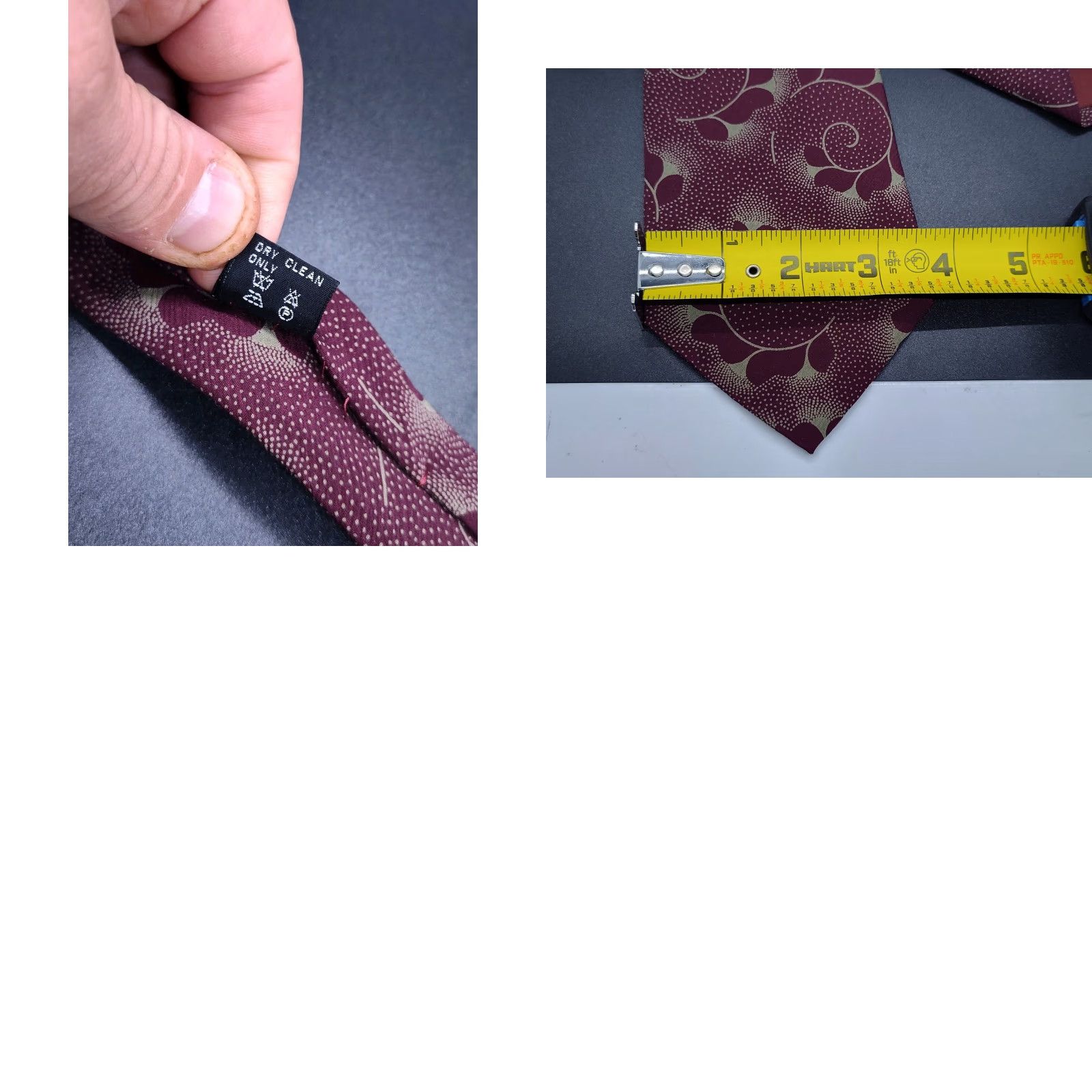 Vintage VINTAGE Barneys New York Men's Tie 100% Silk Burgundy Swirl Dots Retro Paisley Italy Classic Size ONE SIZE - 8 Thumbnail