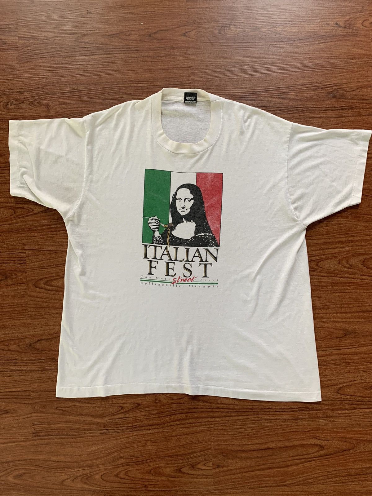 image of Art x Vintage Monalisa Italian Fest Vintage in White, Men's (Size 2XL)