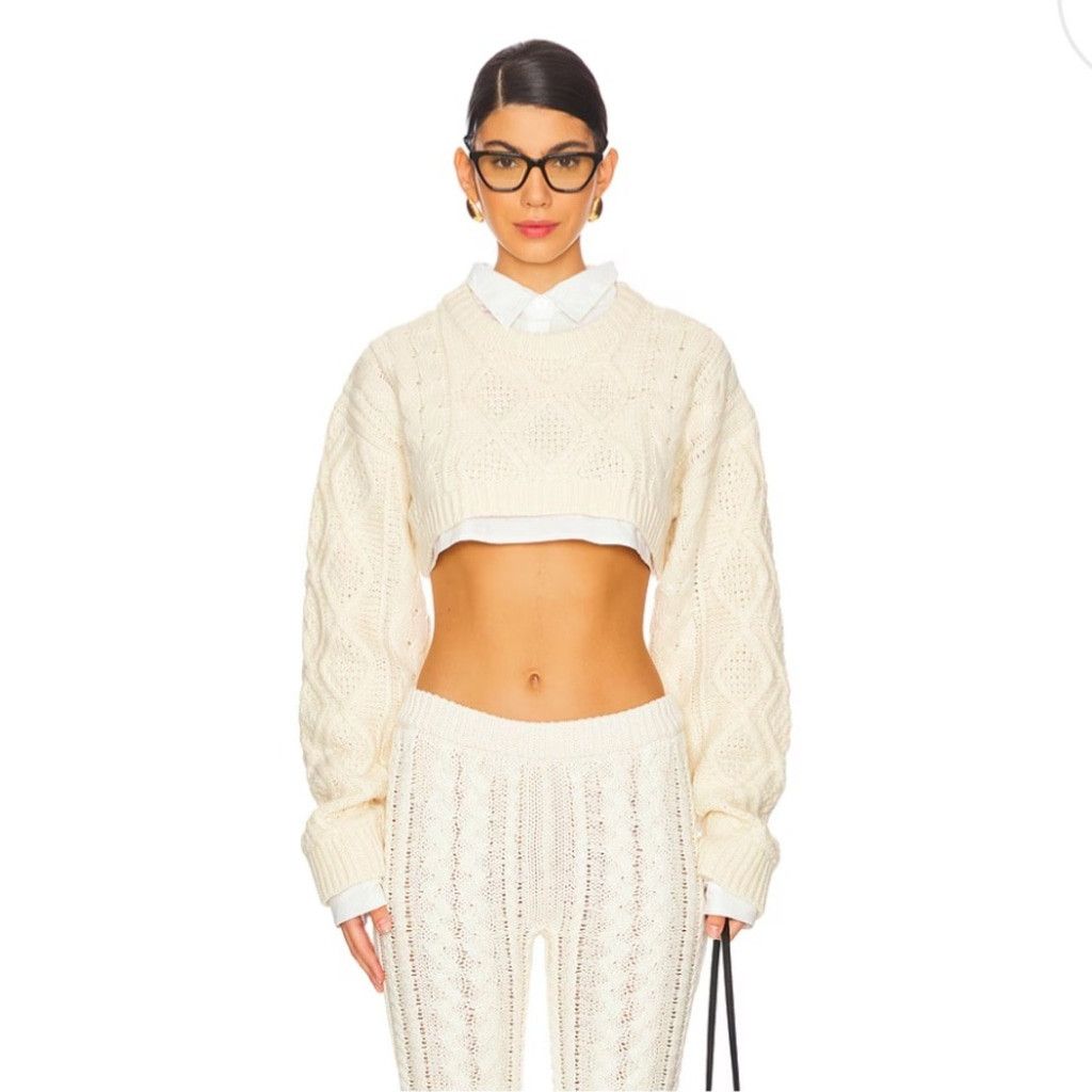 Lioness NEW Lioness Sonny Chic Cream Knit Crop Sweater US M (AU 10) Size S / US 4 / IT 40 - 2 Thumbnail