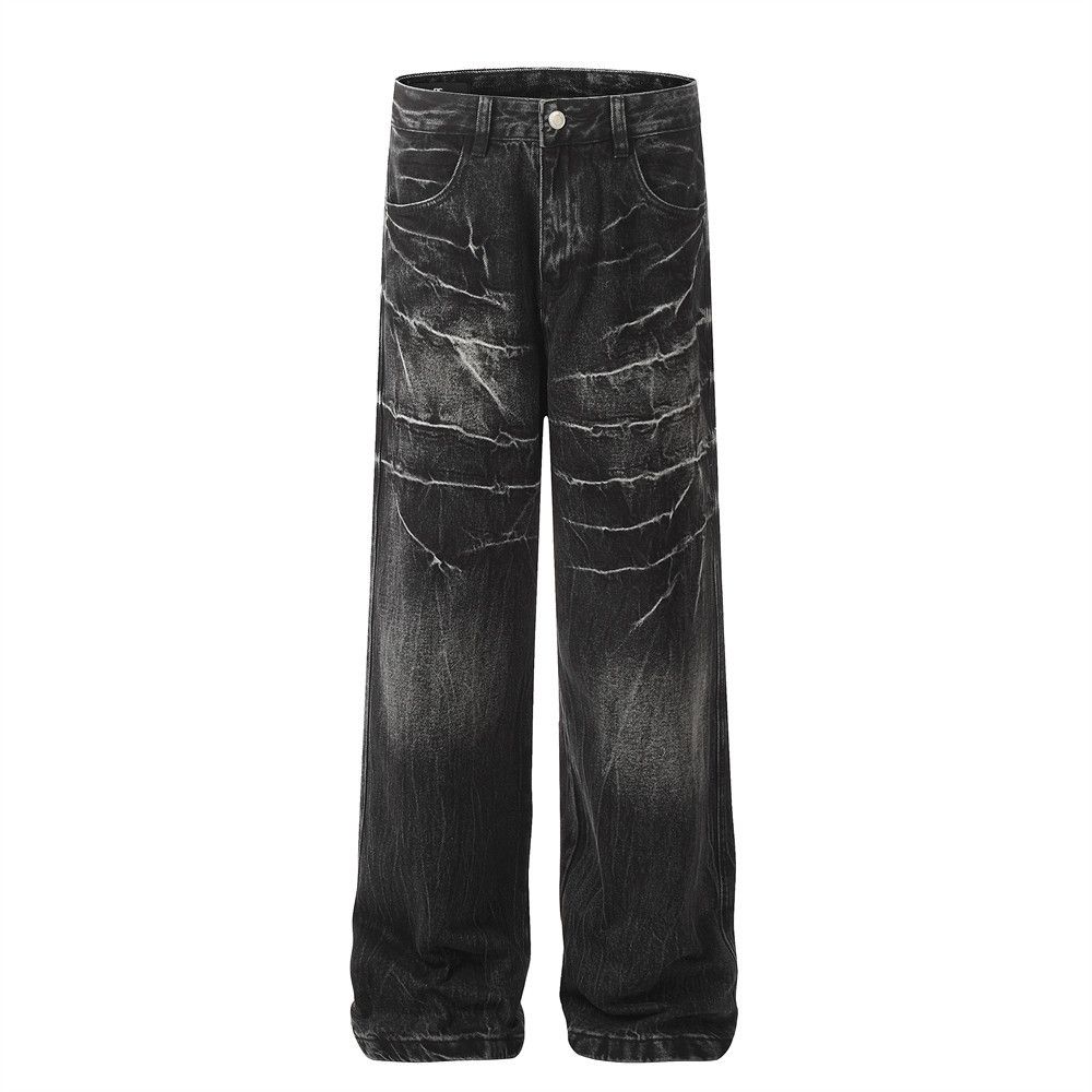 Japanese Brand × Jean Tie-dye gradient trendy washed loose jeans for men Size US 32 / EU 48 - 1 Thumbnail