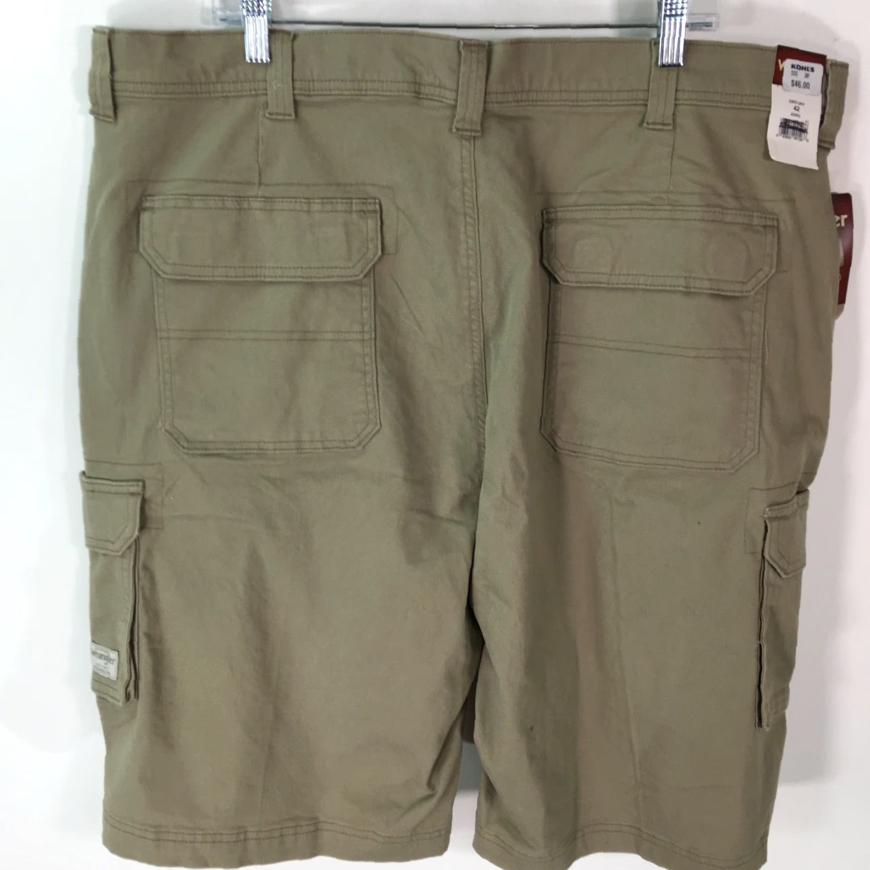Wrangler Genuine Wrangler Mens Regular Advanced Comfort Stretch Tan Cargo Shorts Size 42 Size US 44 / EU 60 - 2 Thumbnail