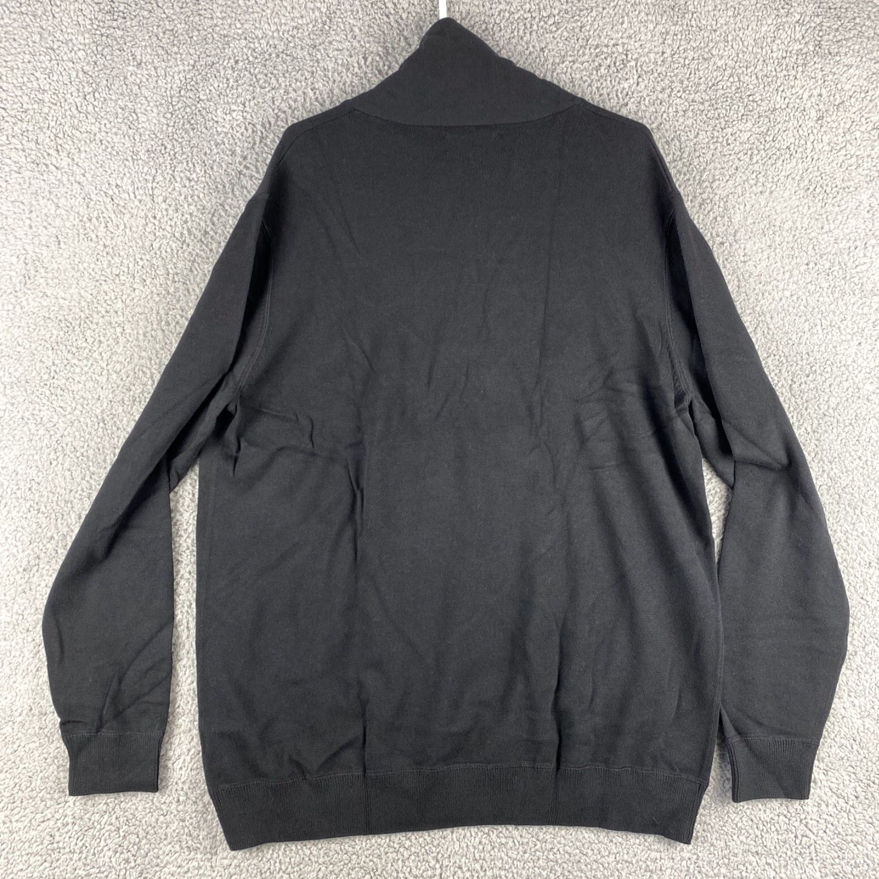 Vintage VINTAGE? No— ignore. Title: 14th & Union Sweater Womens XL Solid Black Long Sleeve V-Neck Pullover Casual Knit Cotton Blend Regular Fit Size XL / US 12-14 / IT 48-50 - 6 Thumbnail