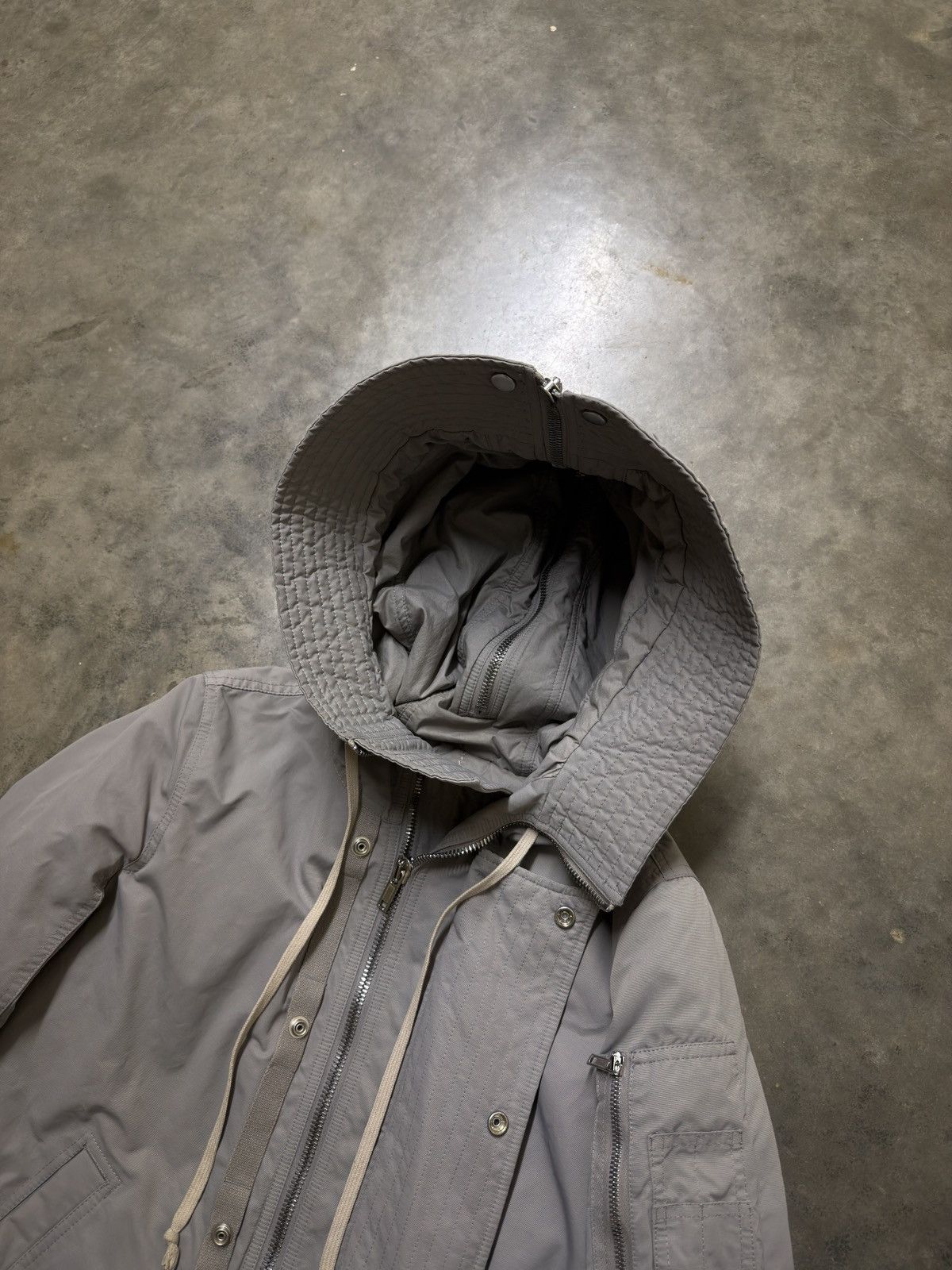 Rick Owens Rick Owens FW17 ‘Glitter’ Grey Exploder Parka Size US XS / EU 42 / 0 - 3 Thumbnail