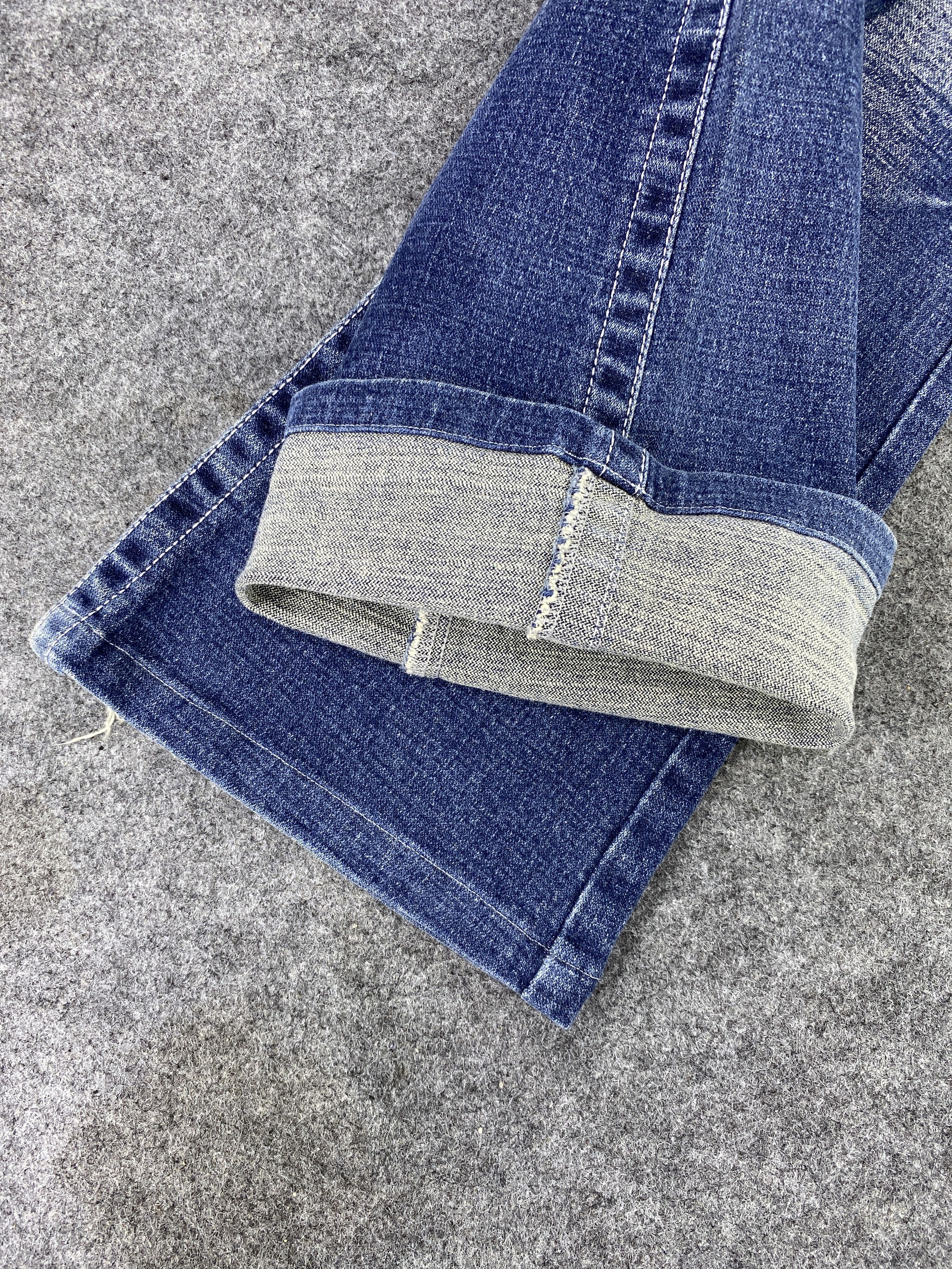 Japanese Brand Skull Button Sky Bomber Blue Wash Flare Jeans - J1061 Size 27" / US 4 / IT 40 - 14 Thumbnail