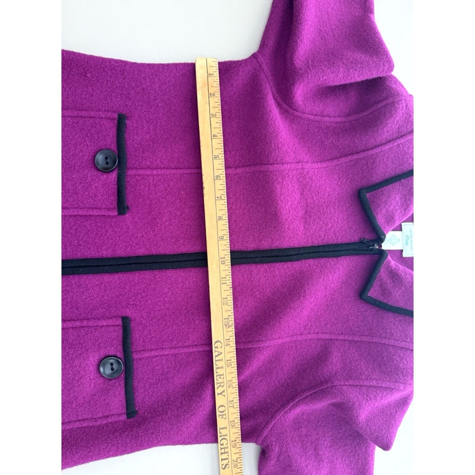 Laura Ashley VINTAGE Laura Ashley Wool Jacket Fuchsia W/Black Trim Women’s PM 90's Y2K Size M / US 6-8 / IT 42-44 - 5 Thumbnail