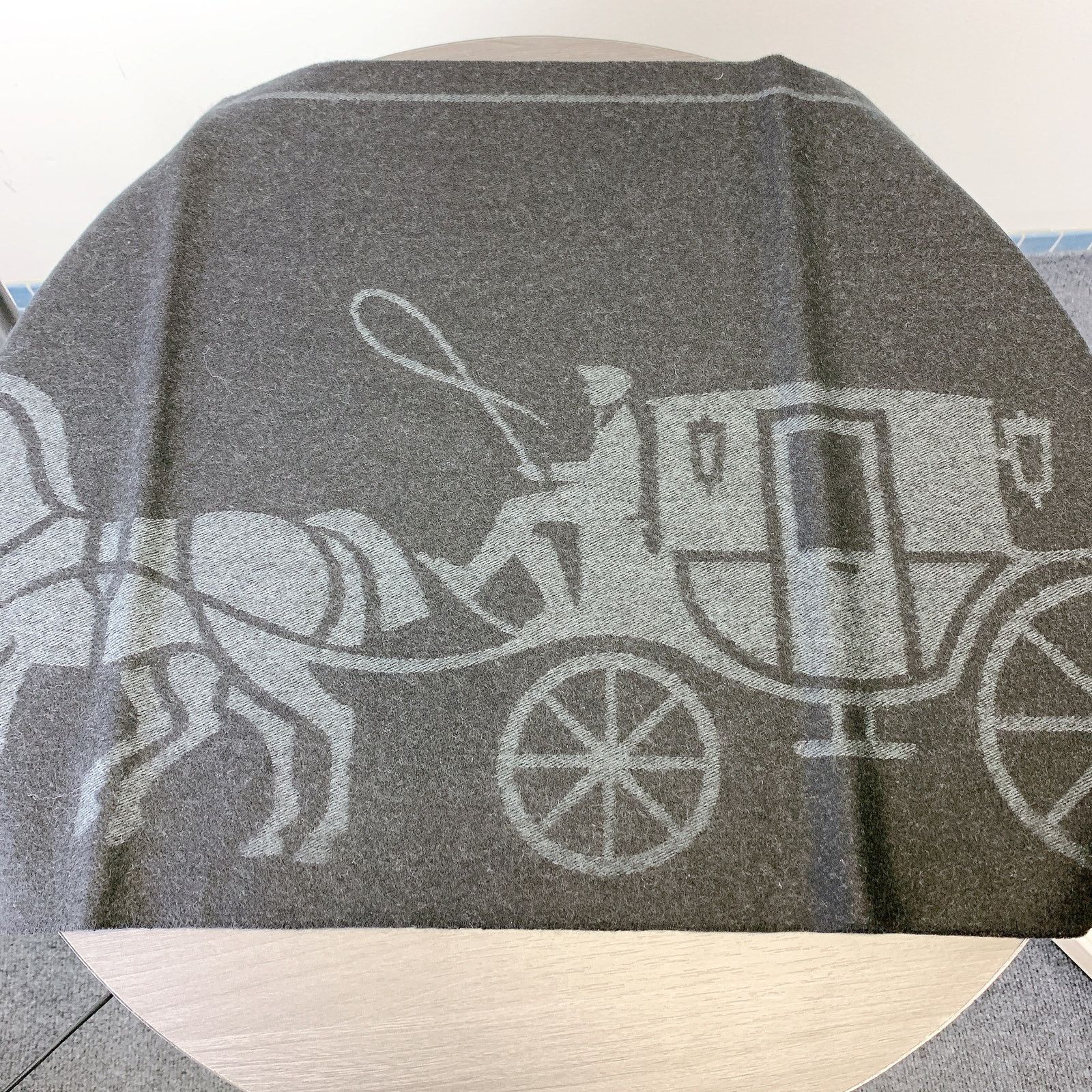 Coach Coach CU808 Horse Carriage Print Oversized Muffler IN Black Size ONE SIZE - 5 Thumbnail