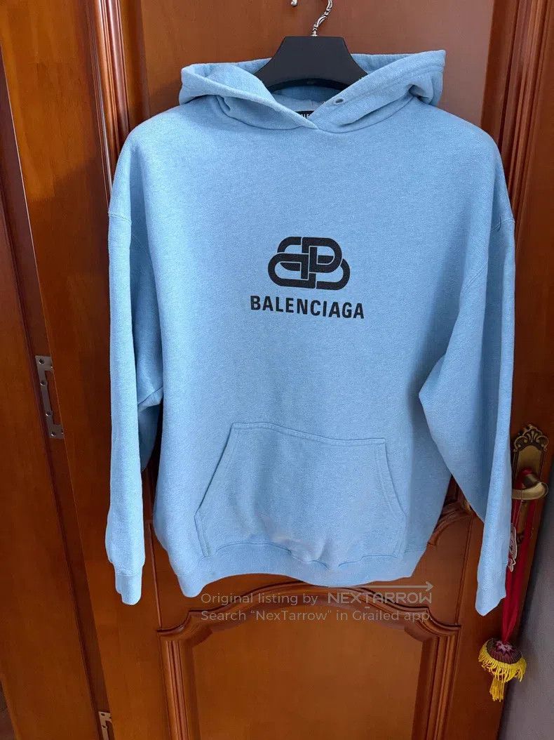 Balenciaga Balenciaga Smog blue hooded lock sweatshirt Size US M / EU 48-50 / 2 - 1 Thumbnail