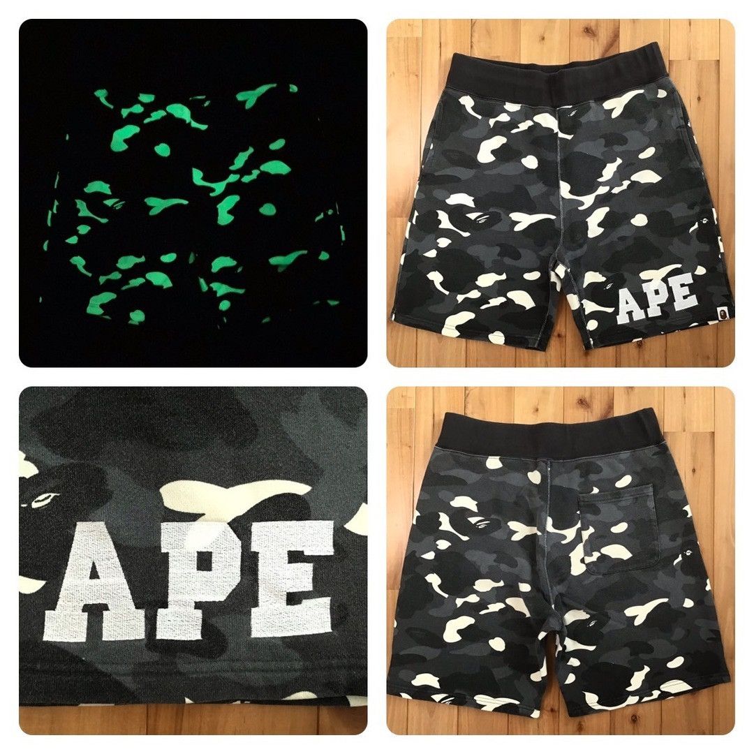 Bape 💫Glow in the dark💫 BAPE city camo sweat shorts ★size L Size US 34 / EU 50 - 1 Thumbnail
