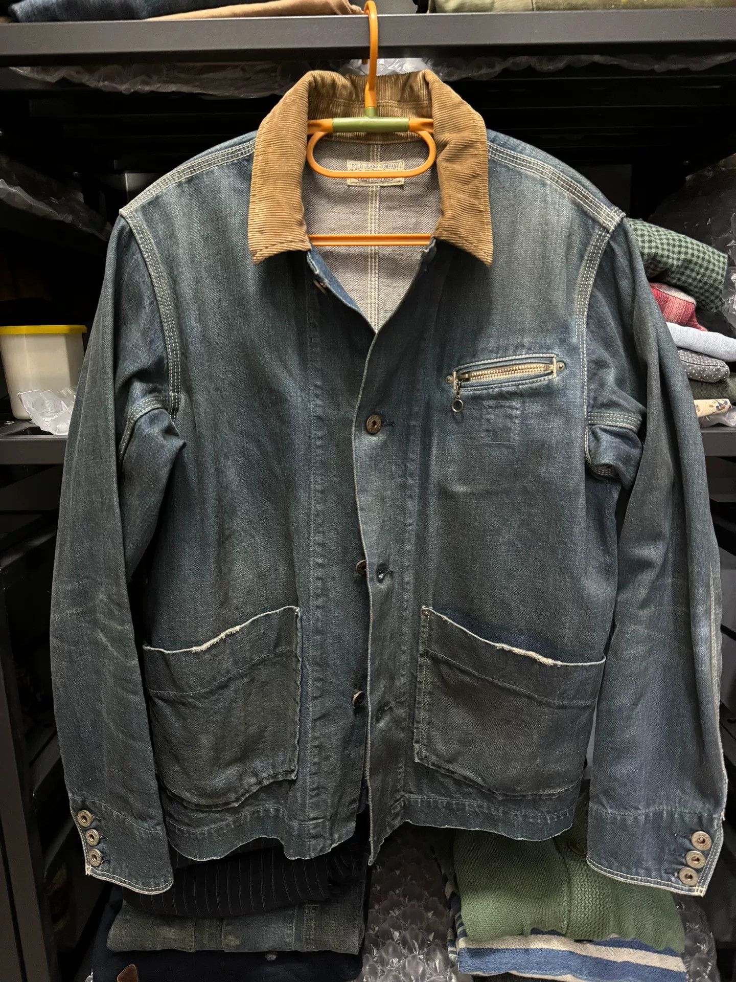 RRL Ralph Lauren RRL Vintage Style Denim Jacket with Brown Collar Size US M / EU 48-50 / 2 - 1 Thumbnail