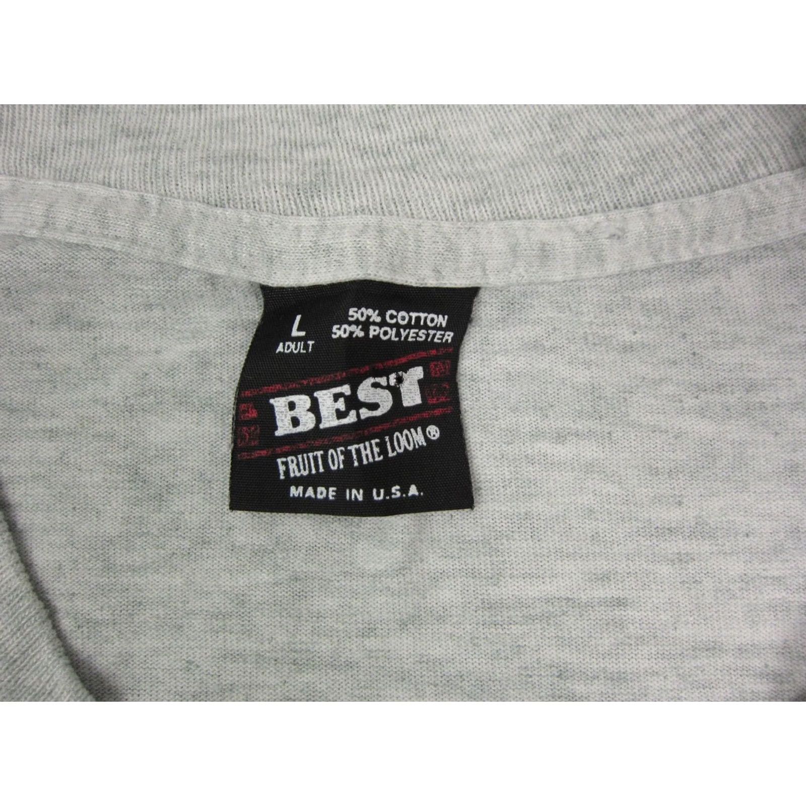 Fruit Of The Loom VIntage Helping Hands Shirt Adult Large Gray Iowa Share Made in USA 80s 90s Size US L / EU 52-54 / 3 - 7 Thumbnail