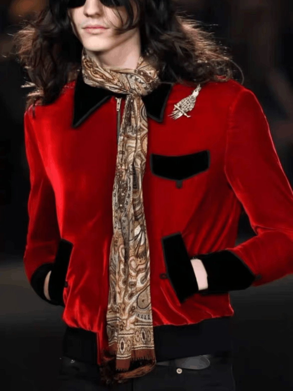 Saint Laurent Paris Sz 48 Saint Laurent Paris 16AW Velvet Coach Jacket Size US M / EU 48-50 / 2 - 7 Thumbnail