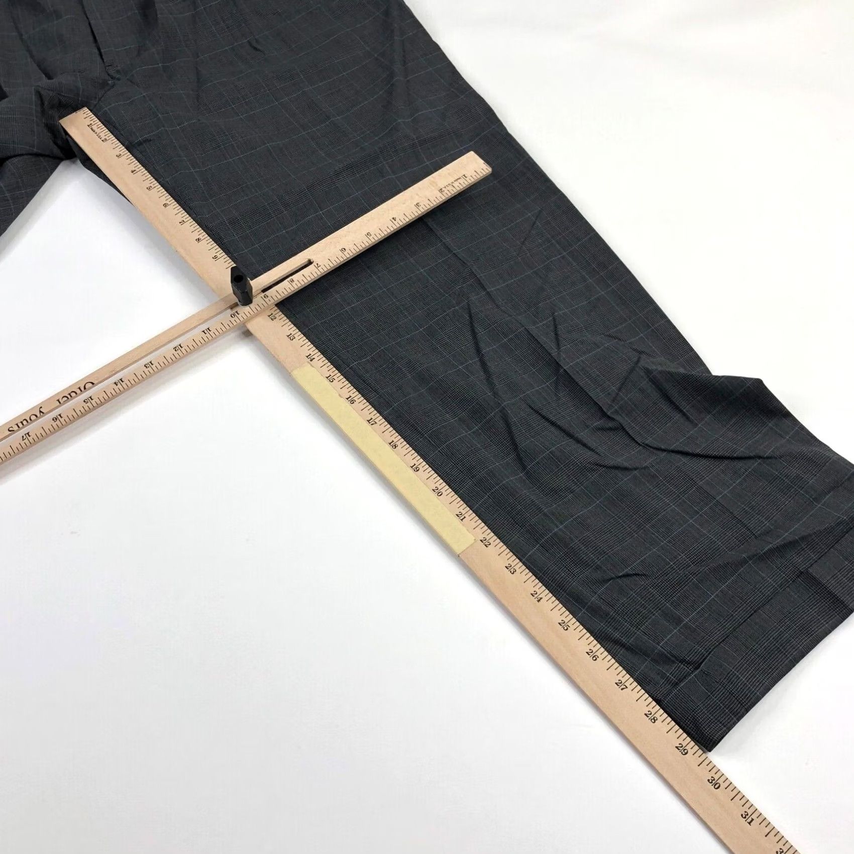 Brooks Brothers Brooks Brothers Madison BrooksCool Wool Pants Gray Plaid 45R W40 37W 29.5L Dress Pants Belt Loops Button Front Regular Men Size US 37 - 3 Thumbnail