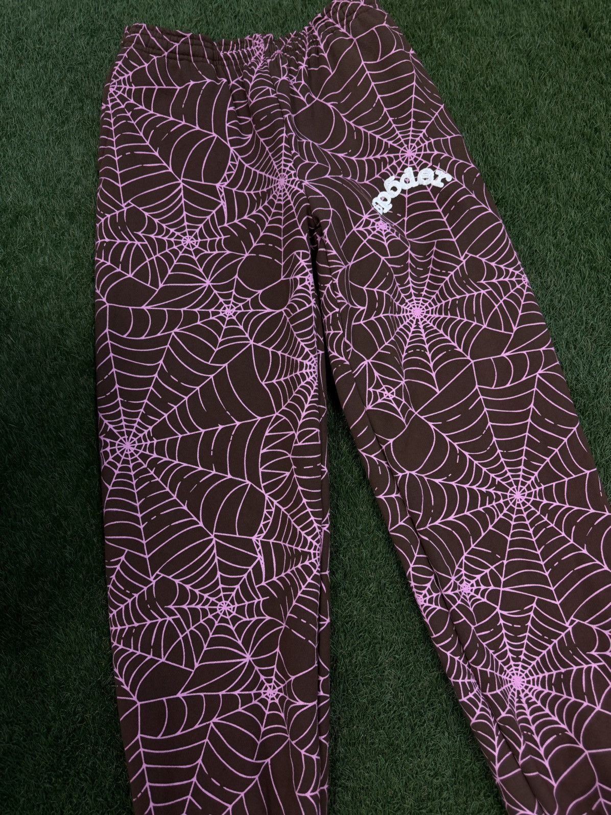 Sp5der Sp5der Worldwide Brown Pink AOP WEB Sweatpants M (NEW) Size US 32 / EU 48 - 3 Thumbnail
