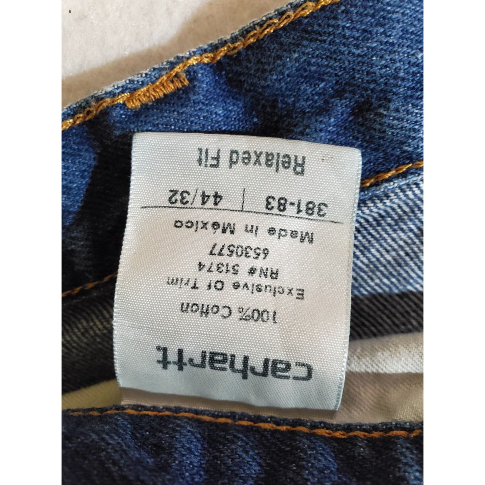 Carhartt Carhartt Jeans Mens Straight Leg Regular Fit Denim Jeans 44/32 Blue Logo USA Size US 44 / EU 60 - 3 Thumbnail
