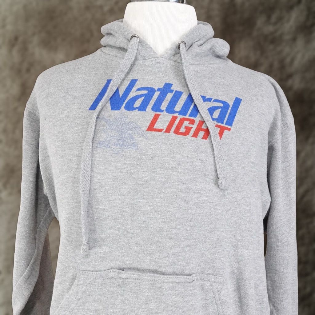 Vintage Vintage Natural Light Beer Koozie Nattie Grey Pullover Hoodie Men’s Medium Cotton Blend Vintage 90s Hop Beer Mens Size US M / EU 48-50 / 2 - 1 Thumbnail