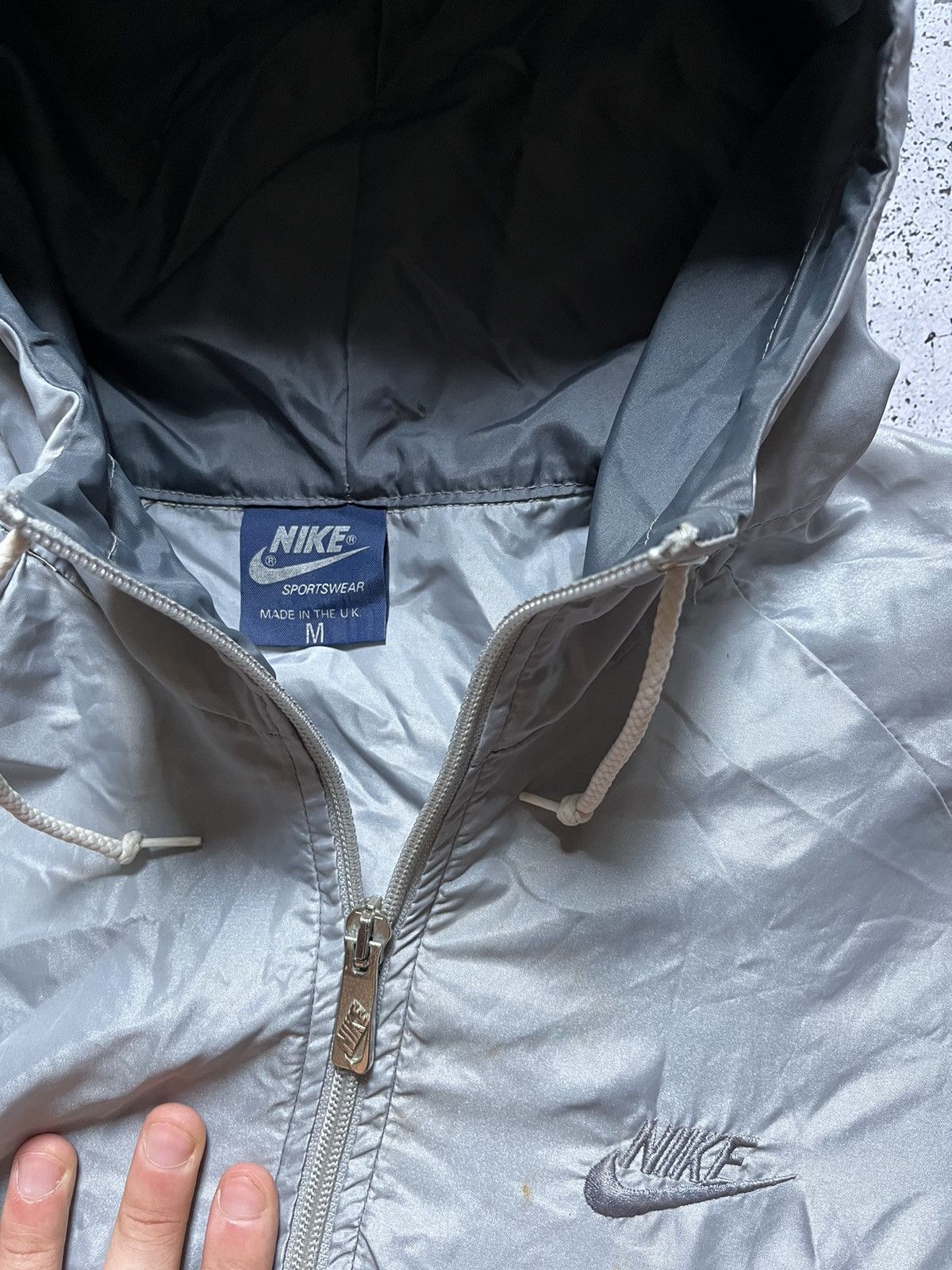 Nike RARE🔥 90s Nike Nylon Track Jacket Made In UK Mini Swoosh USA Size US S / EU 44-46 / 1 - 10 Thumbnail