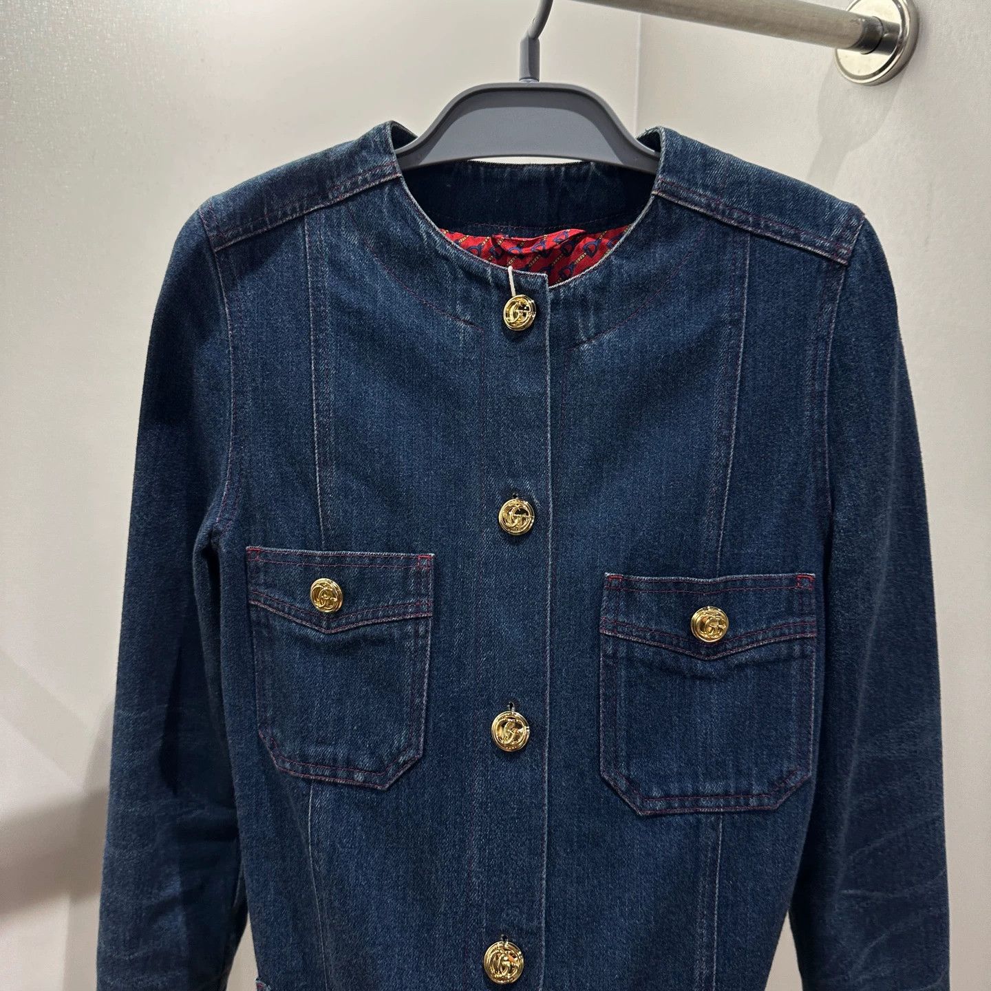 Gucci Gucci Apr772 GG Gold Buckle 4-Pocket Denim Jacket 38 Size XS / US 0-2 / IT 36-38 - 6 Thumbnail