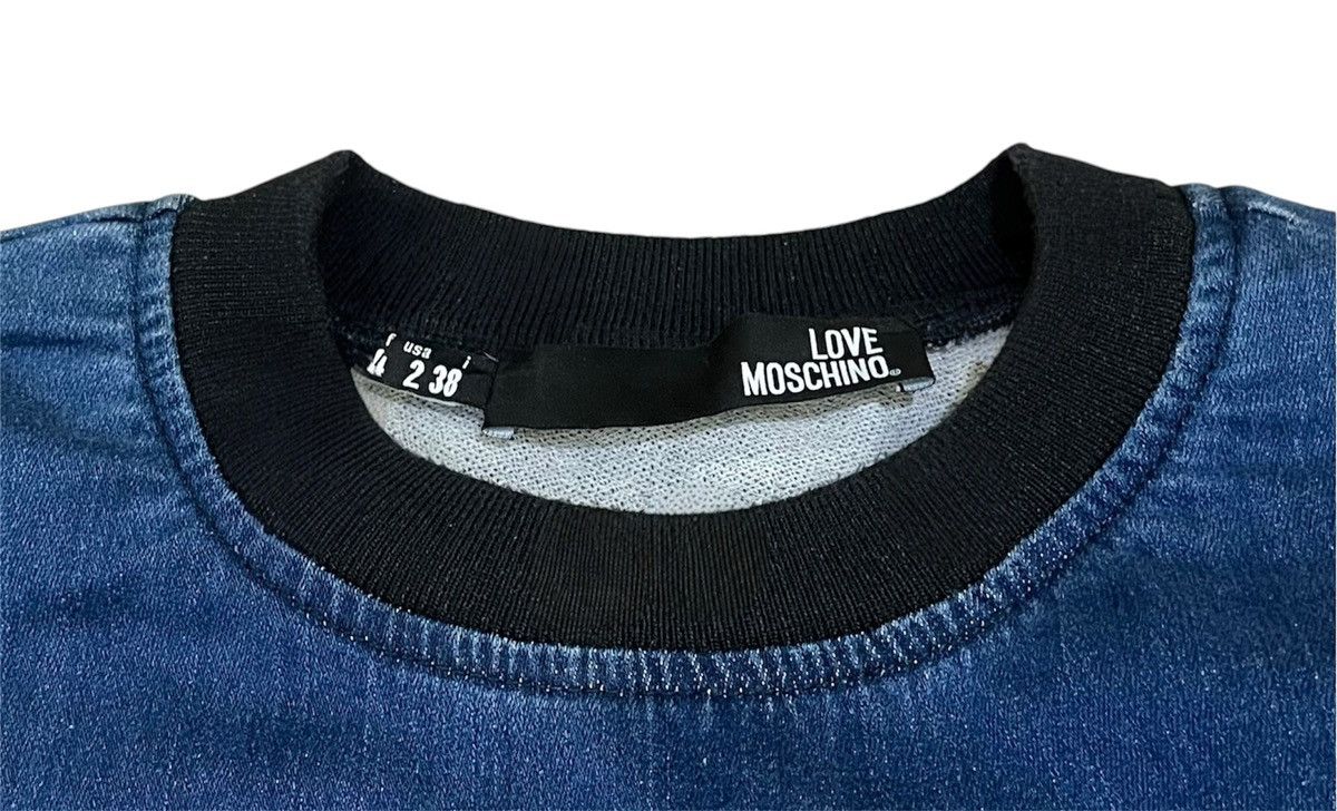 Love Moschino Love Moschino Denim Blue Cotton Long Sweater Dress Size XS / US 0-2 / IT 36-38 - 4 Thumbnail