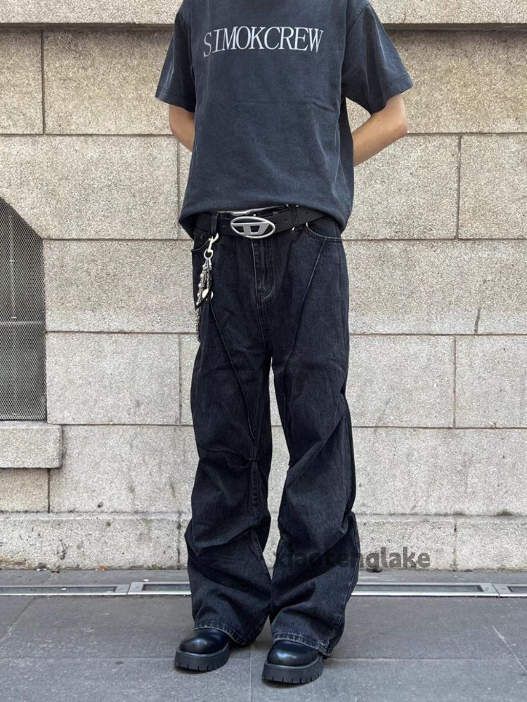 Vintage Washed faded punk grunge pleated flared yuppie jeans Size US 32 / EU 48 - 6 Thumbnail