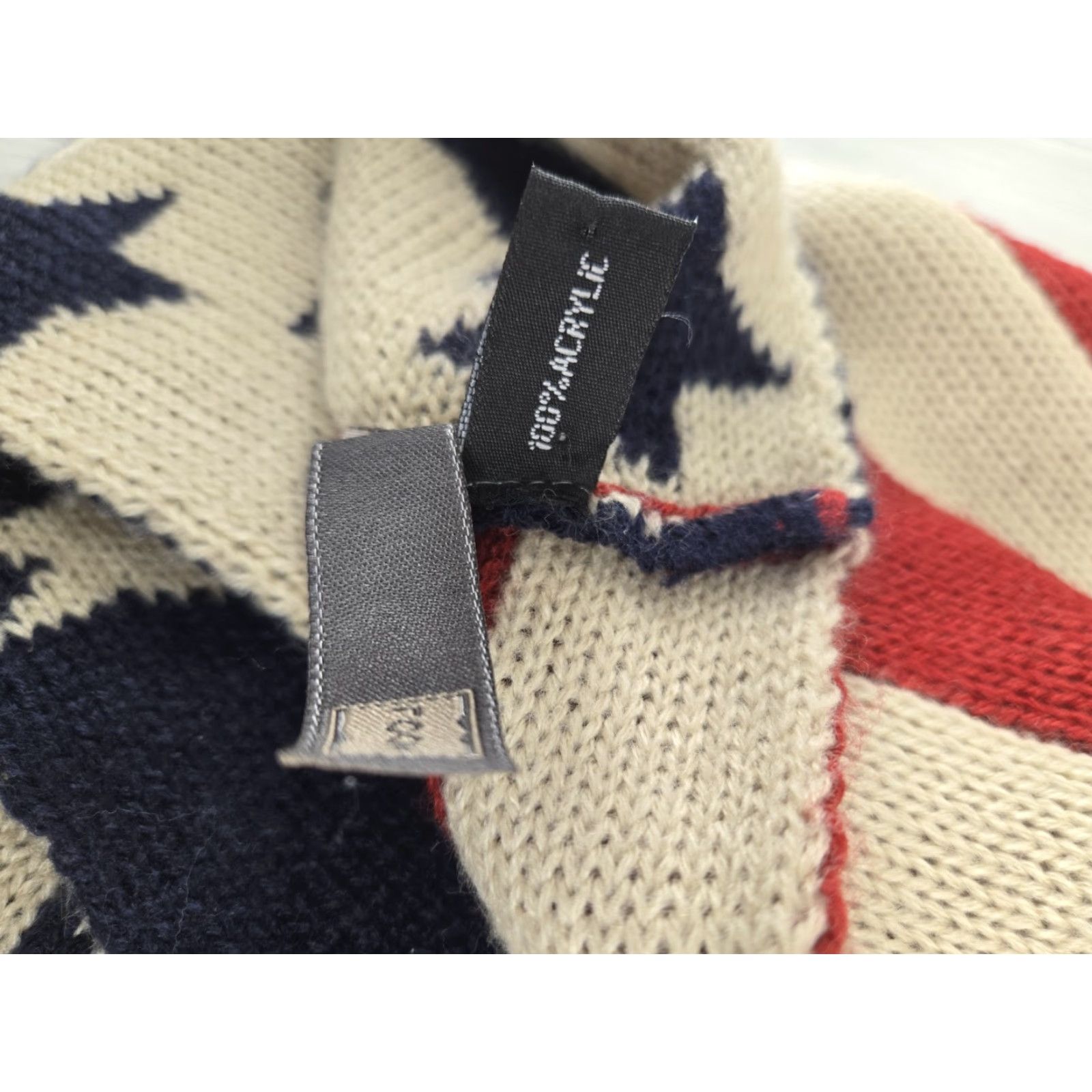 Vintage VINTAGE Unisex USA Flag Knit Infinity Scarf Wrap One Size Wrap Scarf USA Flag Infinity Knit Unbranded Men Women Size ONE SIZE - 7 Thumbnail