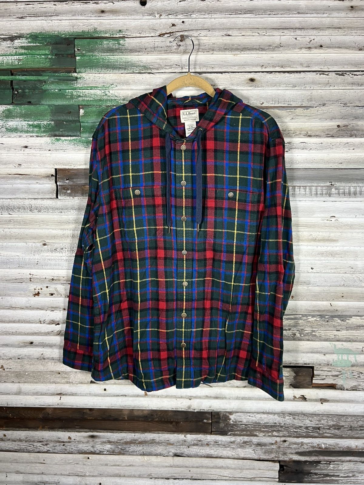 L.L. Bean × Vintage Vintage L.L. Bean Plaid Hoodie Size US XL / EU 56 / 4 - 1 Thumbnail