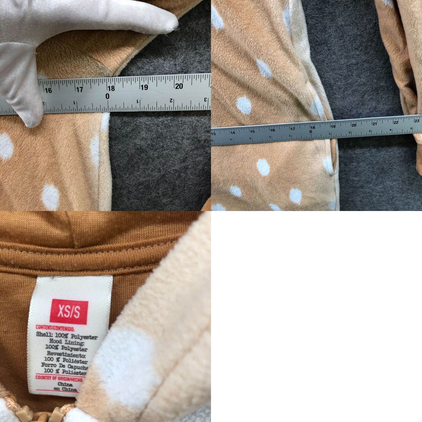 Vintage Womens S Deer Bambi Costume Fleece Jumpsuit Hooded Halloween Holiday, Brown, Fleece, Hooded, Size S, Halloween Theme, Unbranded, Regular Fit, Women’s Size 28" / US 6 / IT 42 - 8 Thumbnail