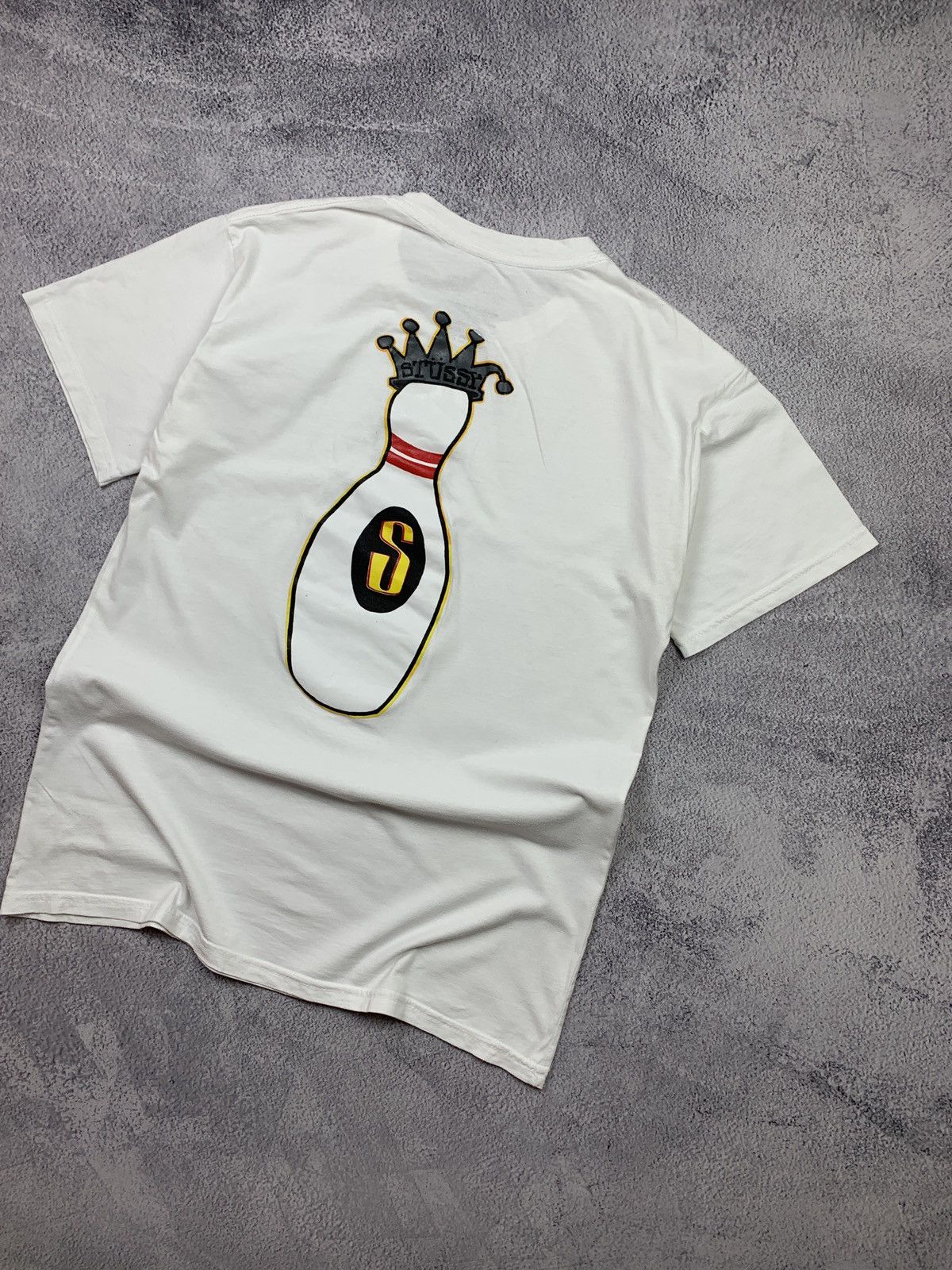 Other Stussy XL White Graphic tshirt Bowling Crown Logo Streetwear Size US XL / EU 56 / 4 - 10 Thumbnail