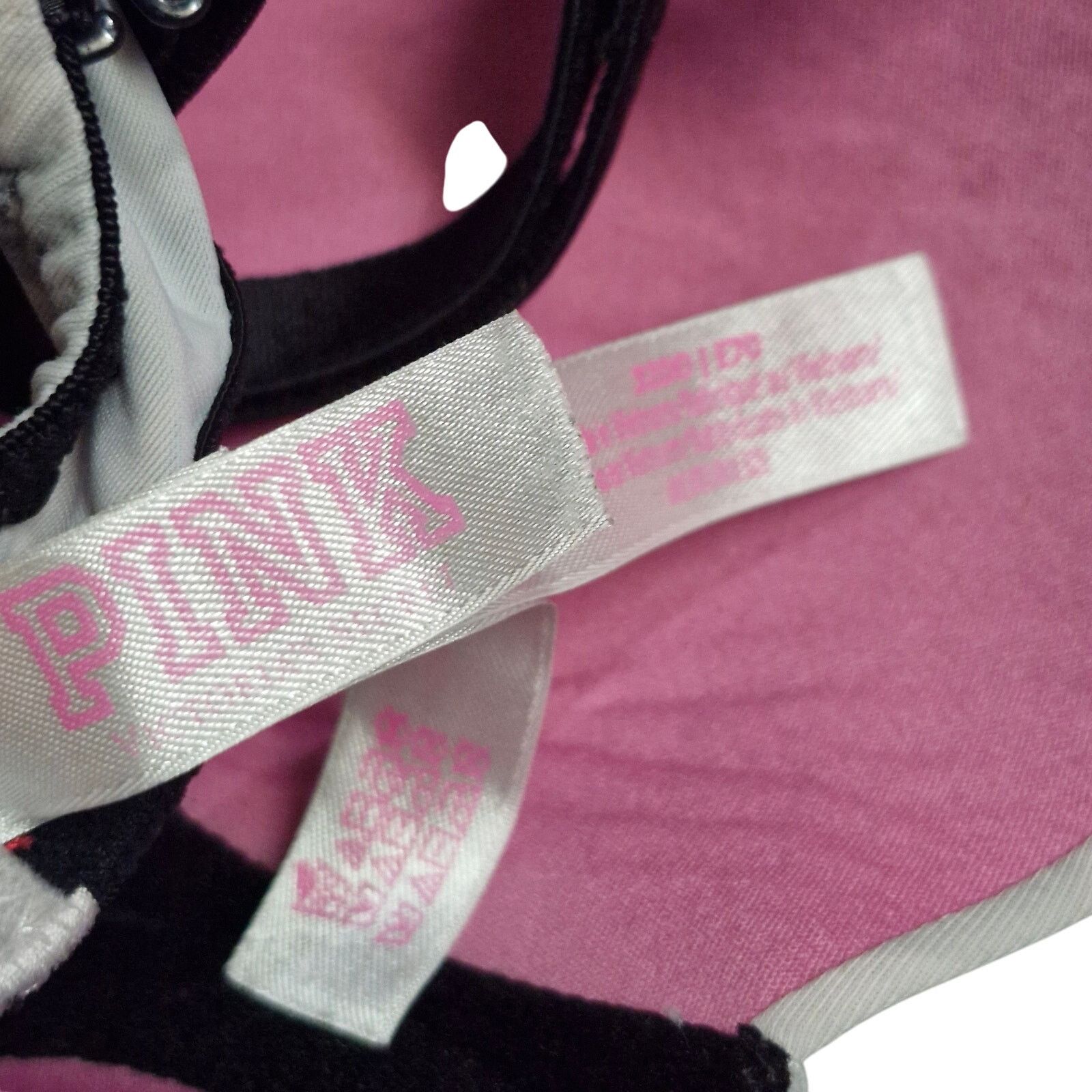 Pink Victoria’s Secret PINK Logo Bra Women’s Gray 32DD Size ONE SIZE - 2 Thumbnail