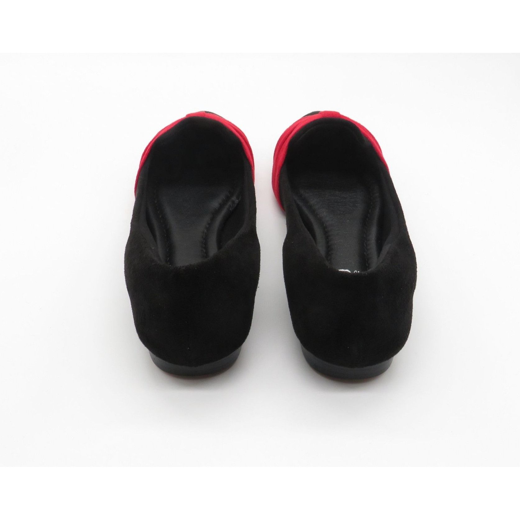 Other Musshoe Women's Black & Red Pointed Toe Flats With Bow Detai Size US 7 / IT 37 - 4 Thumbnail