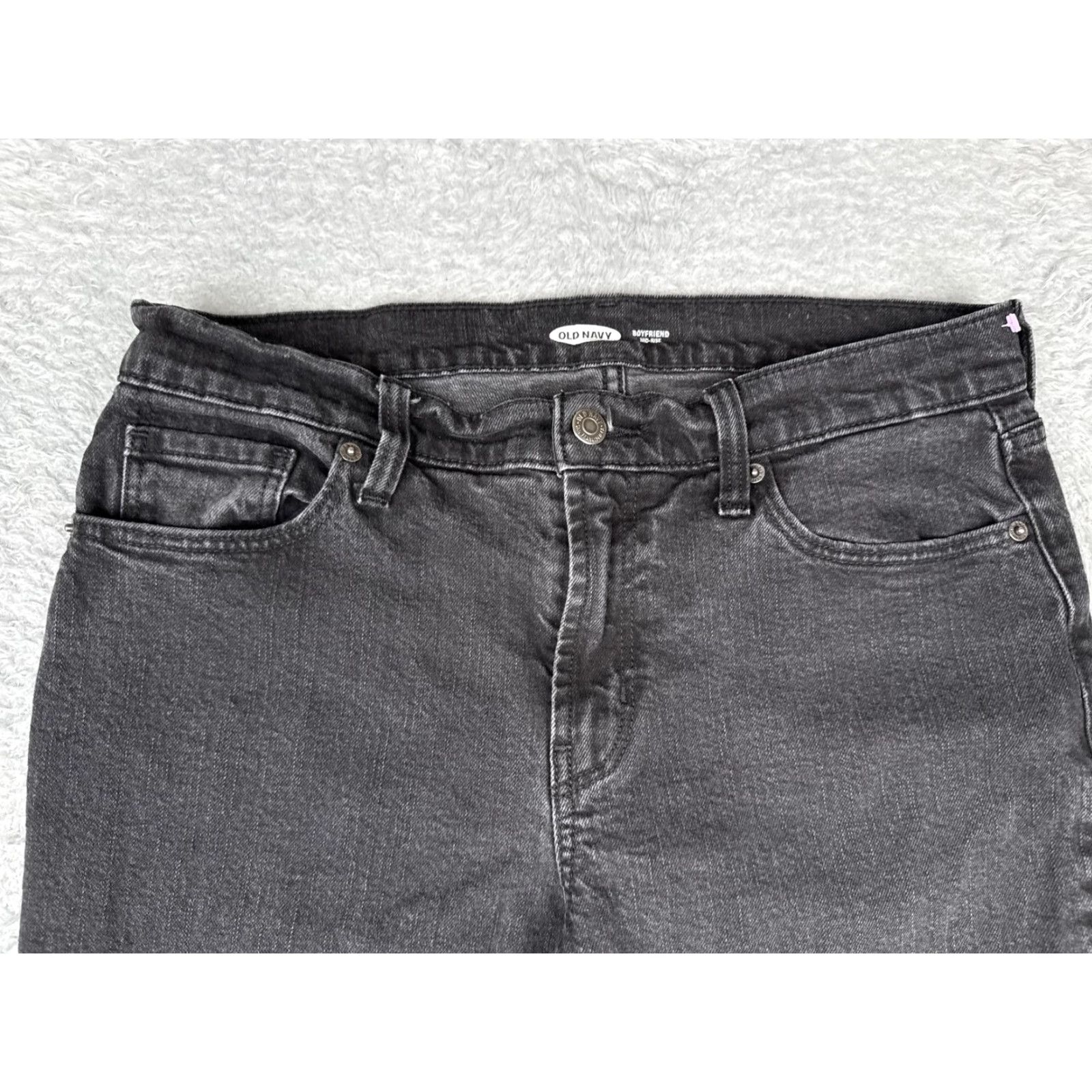 Old Navy Old Navy Jeans Women 8 Black Boyfriend Mid Rise Straight Leg Stretch Denim 30x27 Size 30" / US 8 / IT 44 - 4 Thumbnail