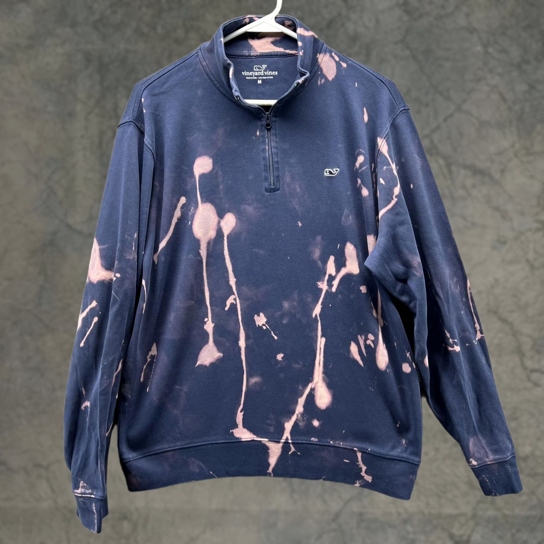 Vineyard Vines Vineyard Vines Sweatshirt Quarter Zip Mens M Navy Bleach Dye Pullover Size US M / EU 48-50 / 2 - 1 Thumbnail