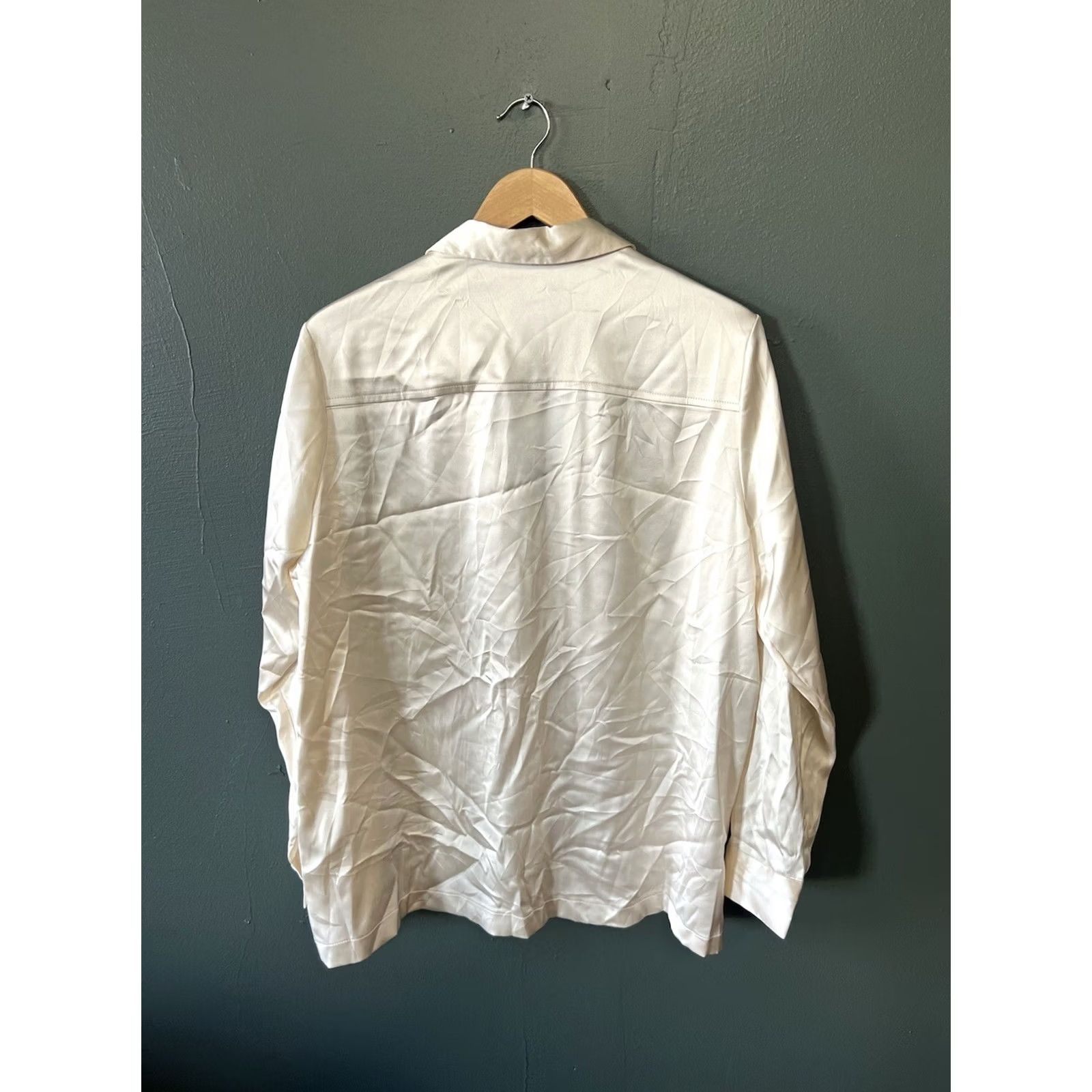 Topshop Topshop Womens Ivory Long Sleeve Button-Up Shirt Size 12 NWT Size XL / US 12-14 / IT 48-50 - 2 Thumbnail