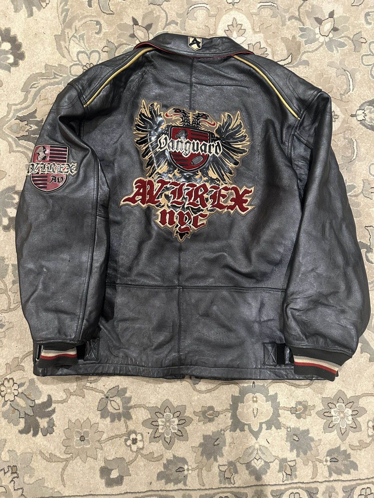 Avirex Vintage Avirex Vanguard Black Leather Bomber Jacket 5XL Size US XXL / EU 58 / 5 - 1 Thumbnail