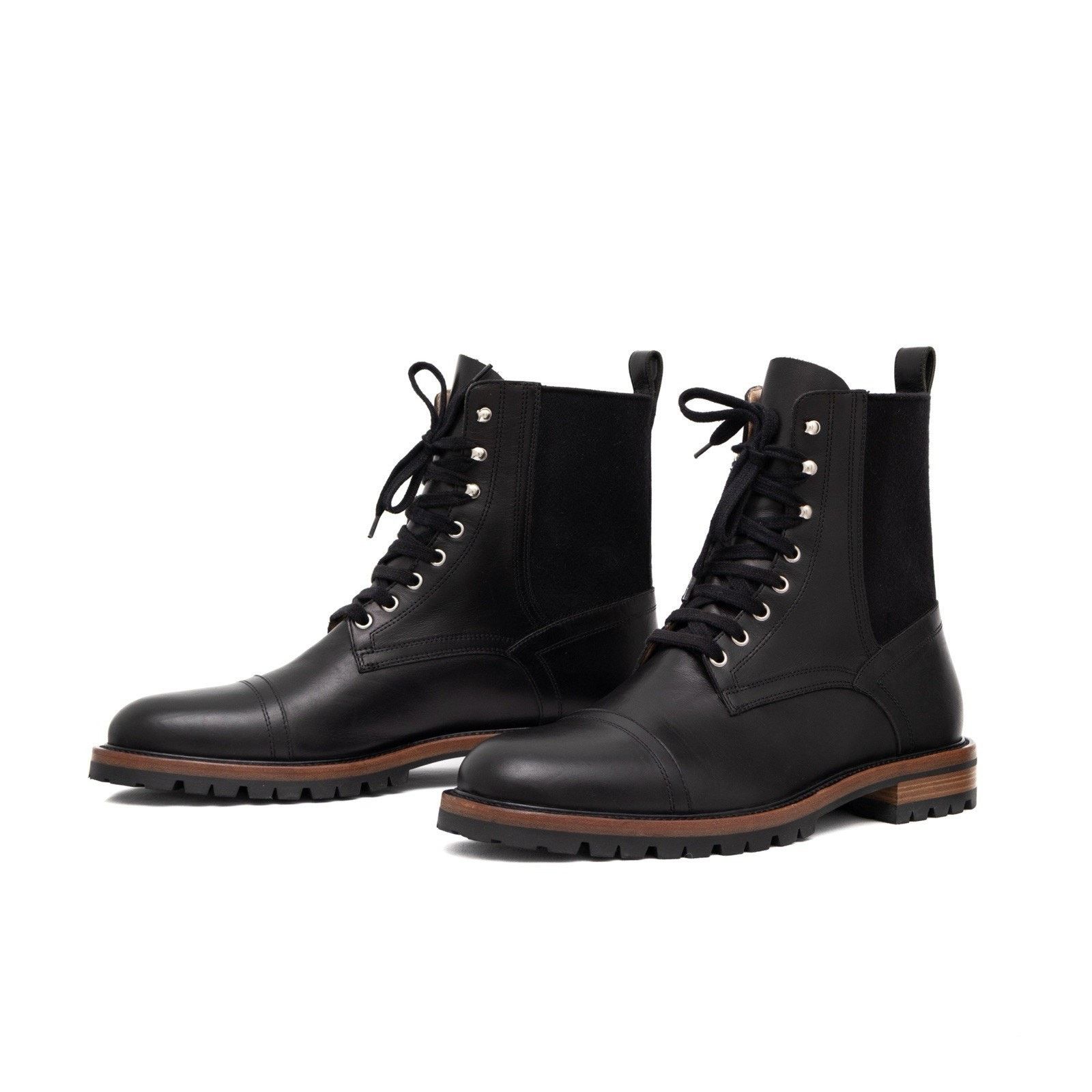 Dries Van Noten 1.3k.$ Dries Van Noten Men's Black Leather Cap-Toe Boot US11 Size US 11 / EU 44 - 6 Thumbnail