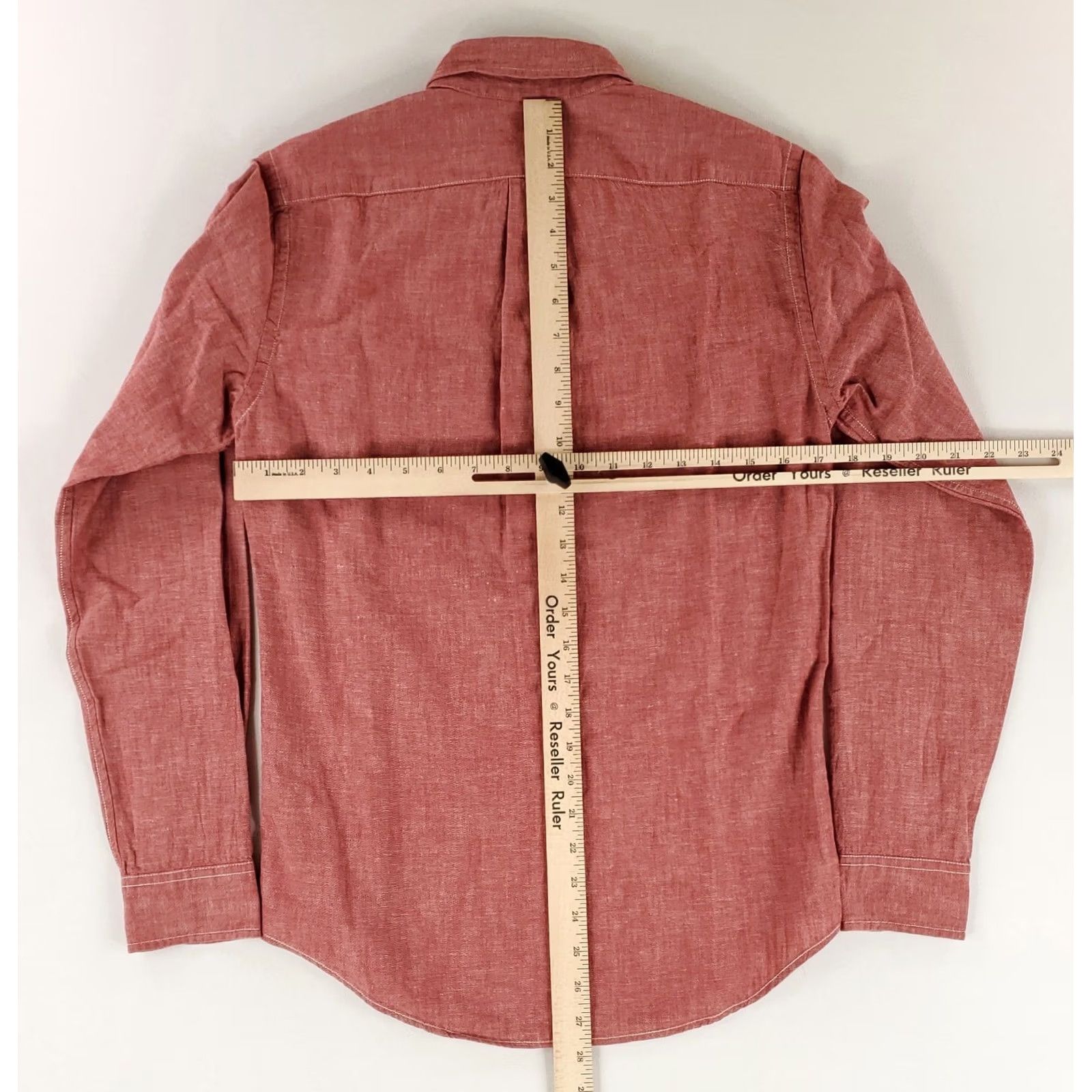 J.Crew J.CREW Shirt Button Down Chambray Japanese Selvedge Red Slim Mens XS Red Long Sleeve Shirt Size US XS / EU 42 / 0 - 7 Thumbnail