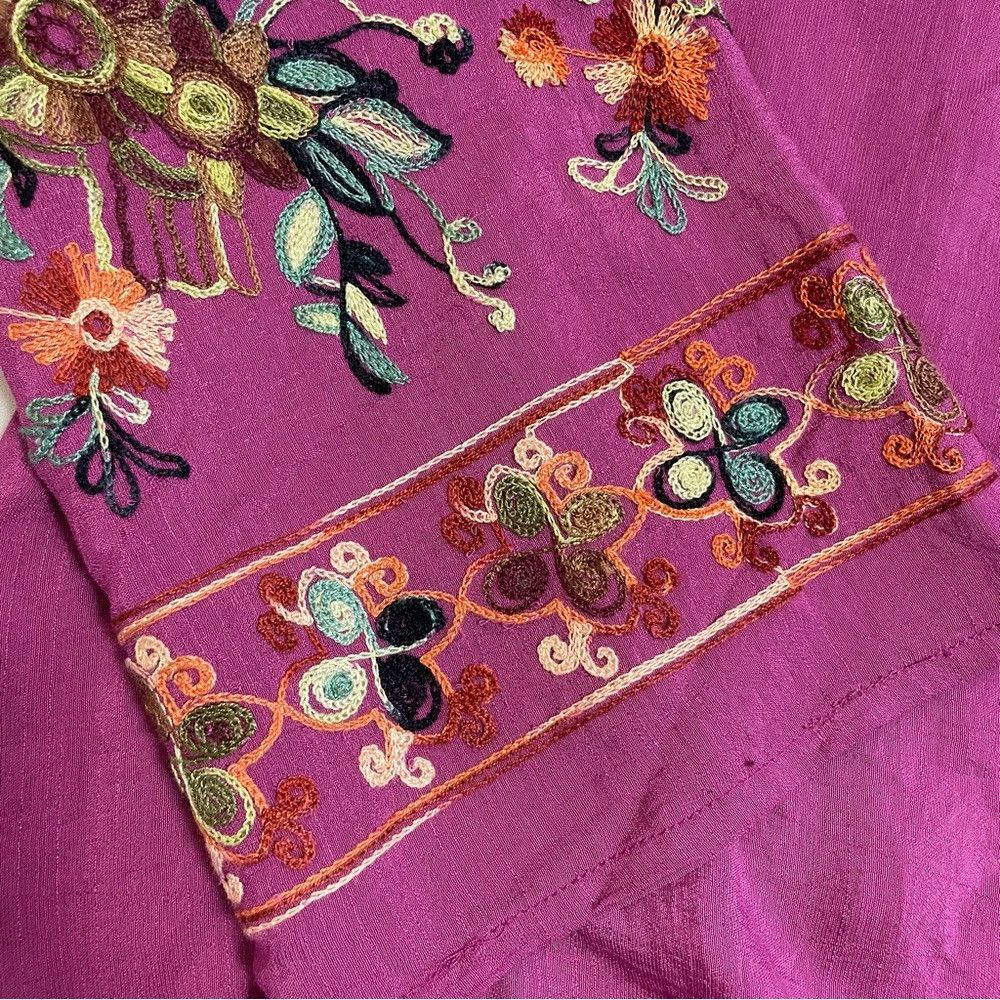 Anthropologie NWT New Anthropologie Fig & Flower Embroidery Purple Floral Size S / US 4 / IT 40 - 9 Thumbnail