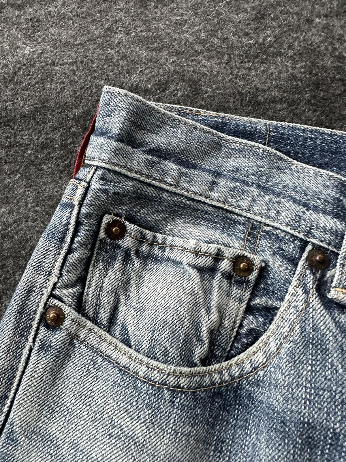 Levi's Vintage Levis 510 Red Loop Faded Washed Distressed D439 Size US 30 / EU 46 - 13 Thumbnail
