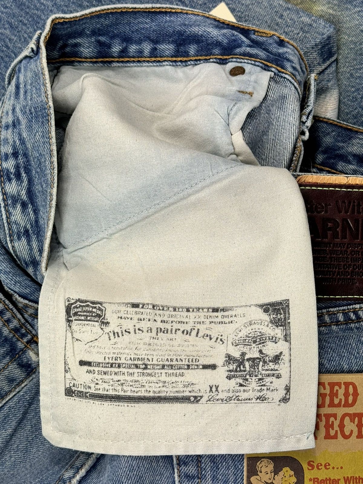 Better With Age LEVI’S LOGO EMBROIDERED BALLET DENIM JEANS Size US 36 / EU 52 - 12 Thumbnail