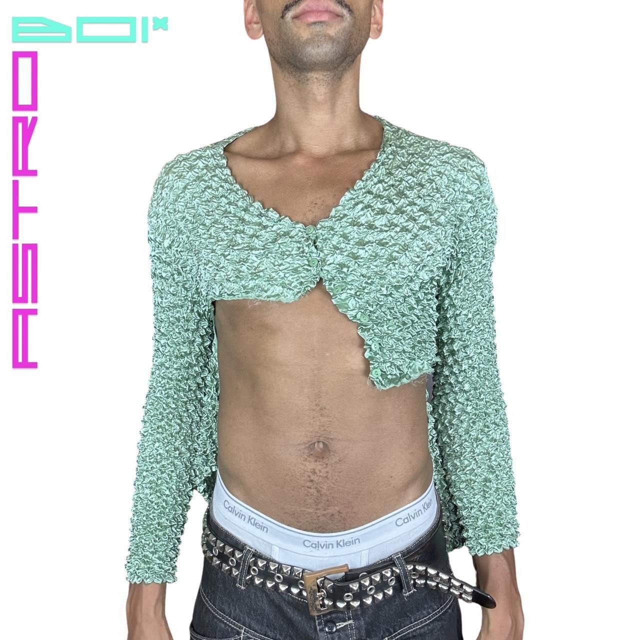 Other ASTROBOI* ASYMMETRIC PASTEL GREEN POPCORN CROP TOP _ MEDIUM Size US M / EU 48-50 / 2 - 2 Thumbnail