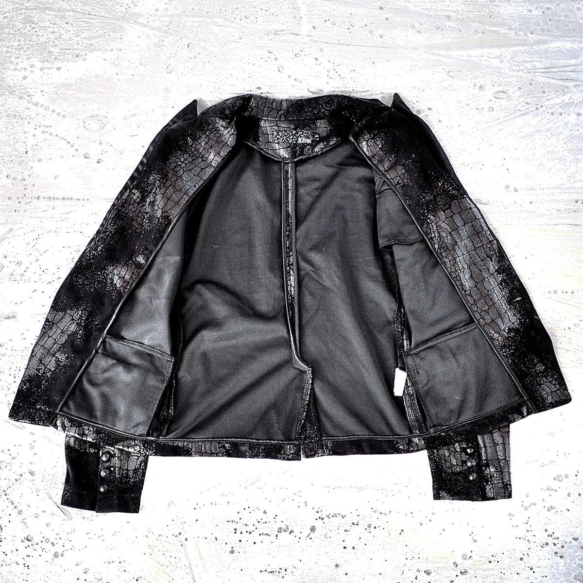 14th Addiction × Japanese Brand × Tornado Mart XFRM - Crocodile Coated Micro Suede Blazer Size US M / EU 48-50 / 2 - 3 Thumbnail