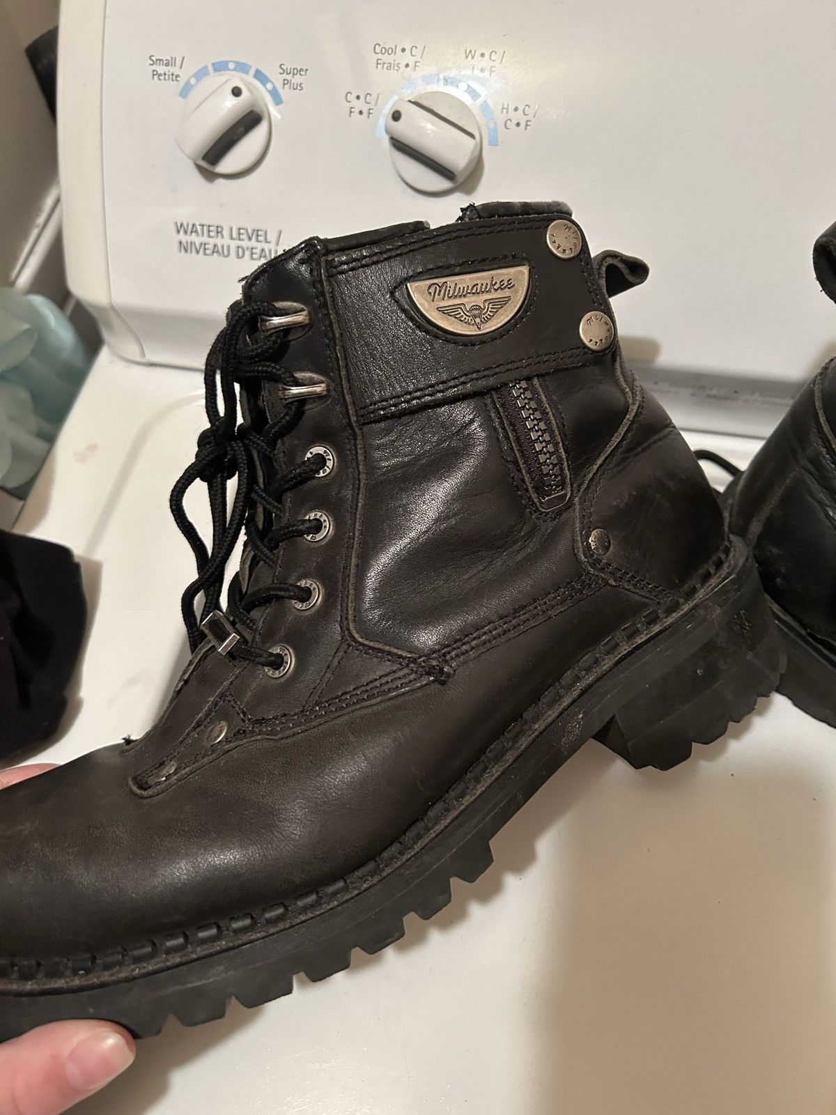 Vintage Milwaukee leather black boots Size US 8.5 / EU 41-42 - 1 Thumbnail