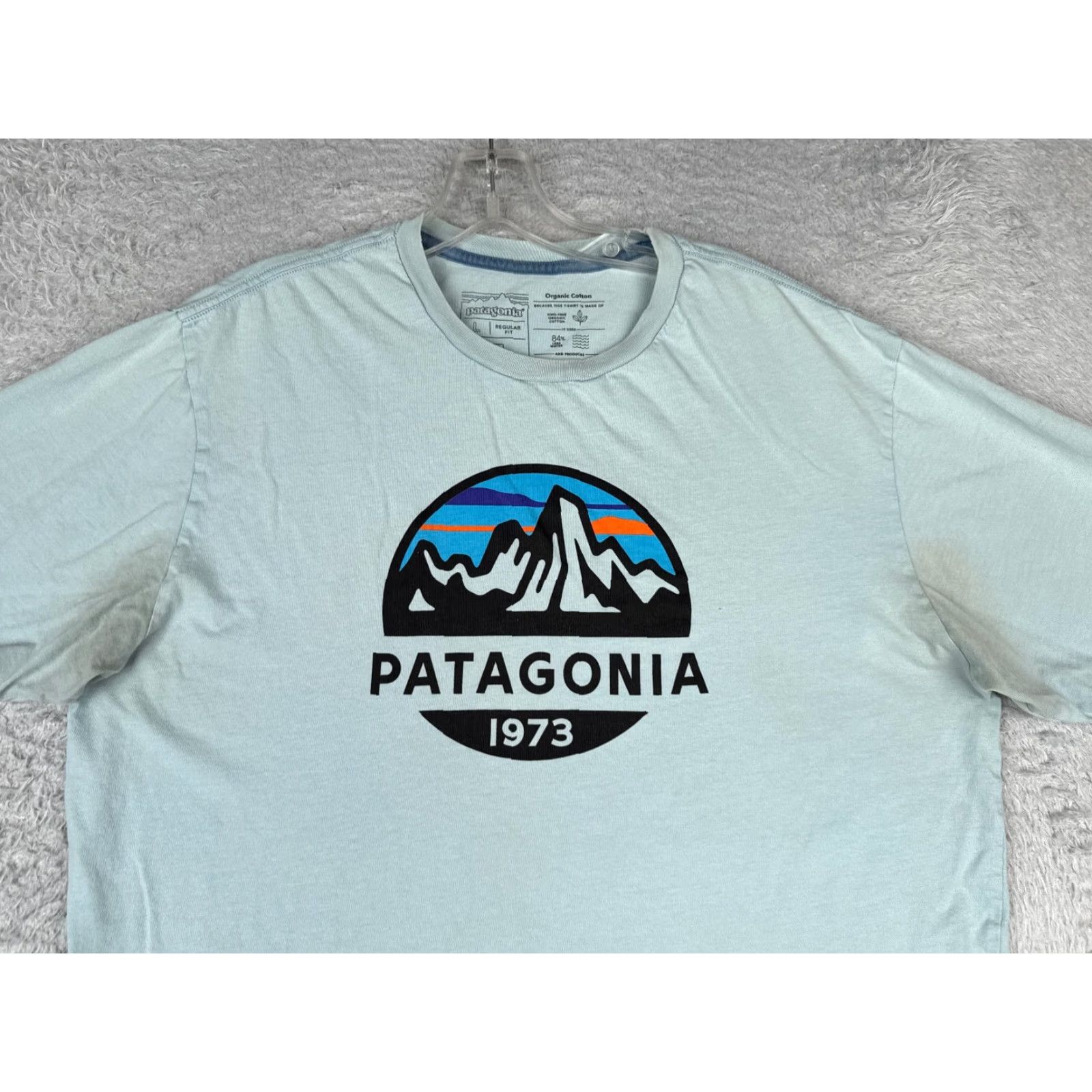 Patagonia Patagonia Shirt Men L Blue Crew Neck Short Sleeve 100% Cotton Logo USA Outdoor All Seasons Slim Regular Active Size US L / EU 52-54 / 3 - 4 Thumbnail