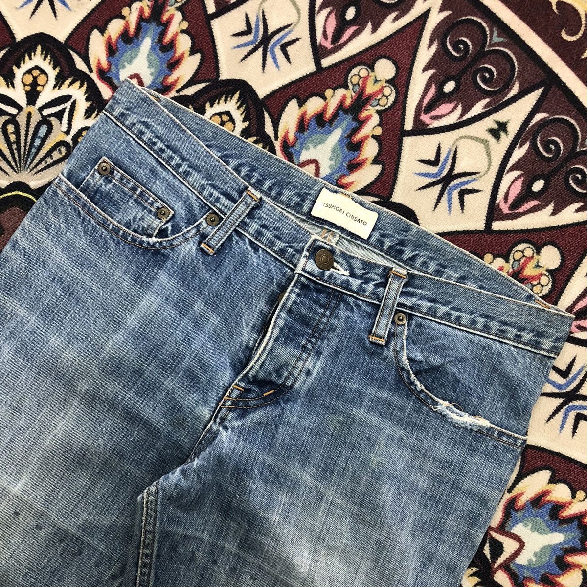 Issey Miyake By Issey Miyake!! Tsumori Chisato Patchwork Denim Pants Size 30" / US 8 / IT 44 - 3 Thumbnail