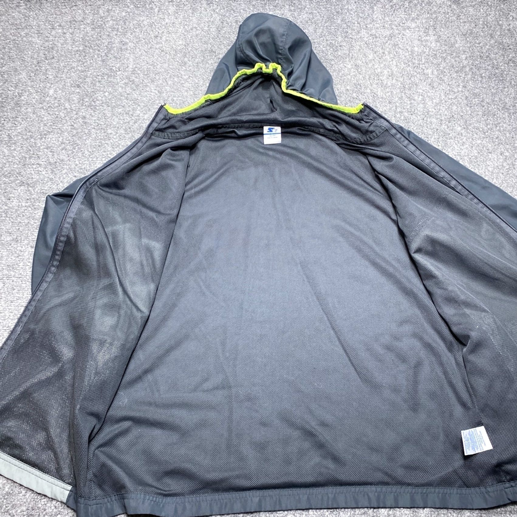 Starter Starter Jacket Mens L Gray Windbreaker Full Zip Hooded Jacket Windbreaker Jogging Running Casual Zip Front Size US L / EU 52-54 / 3 - 4 Thumbnail